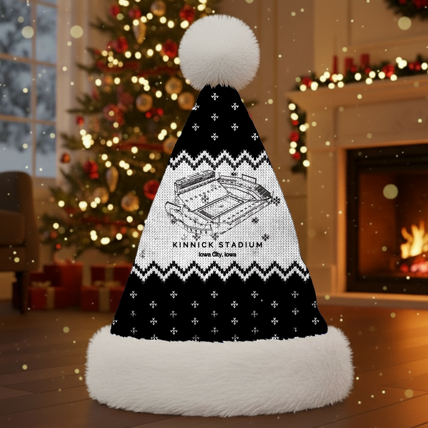 Personalized Kinnick Stadium Santa Hat, A Perfect Christmas Gift For Family - Limited Edition