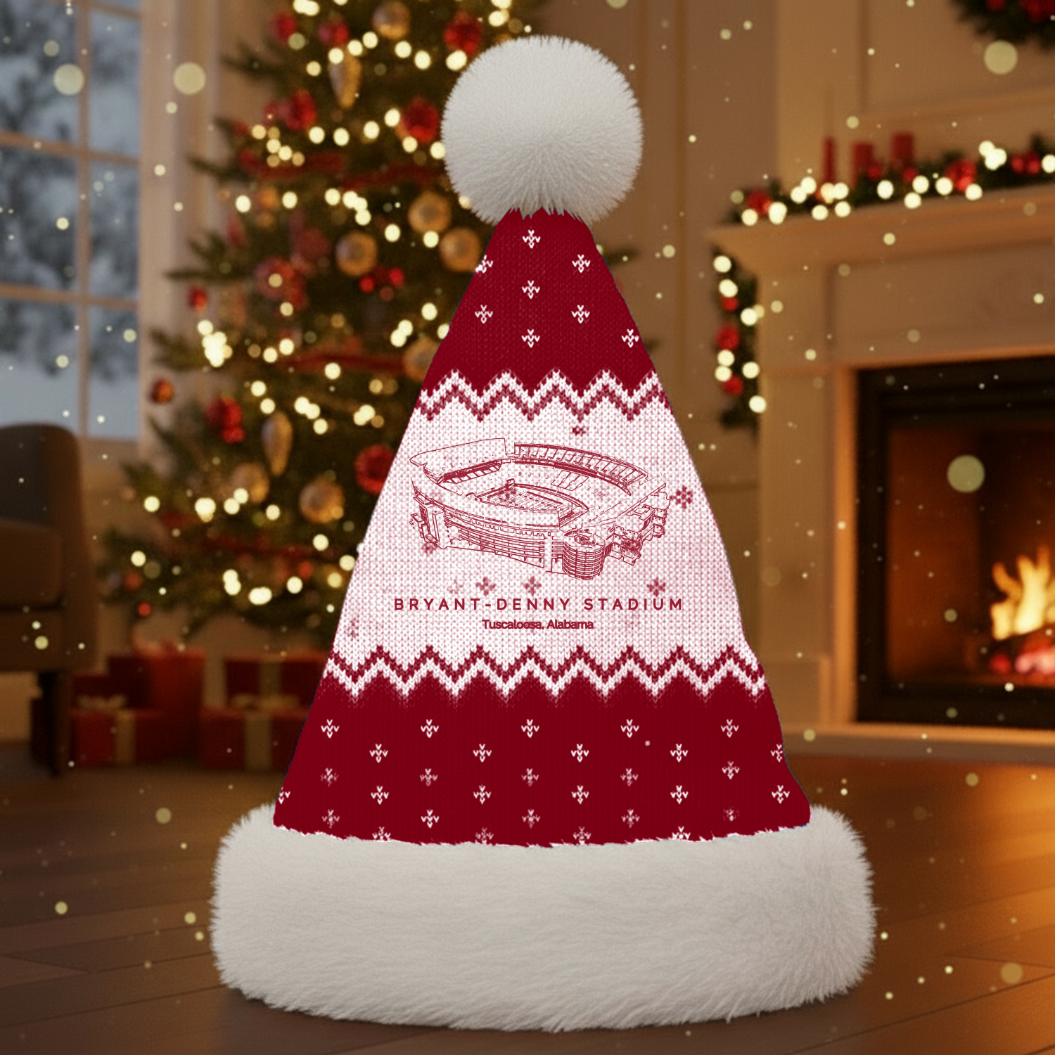 Personalized Bryant-Denny Stadium Santa Hat, A Perfect Christmas Gift For Family - Limited Edition