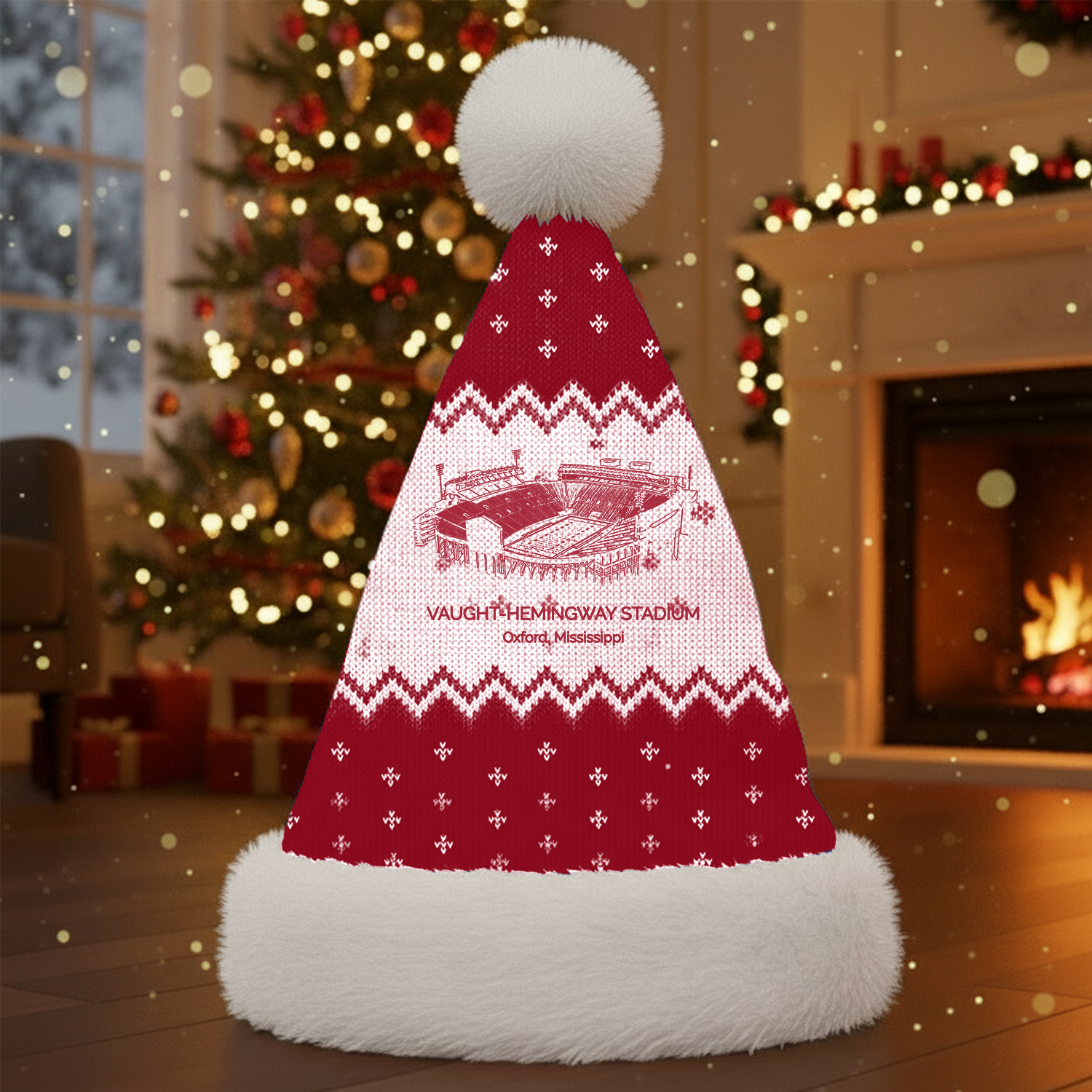 Personalized Vaught–Hemingway Stadium Santa Hat, A Perfect Christmas Gift For Family - Limited Edition
