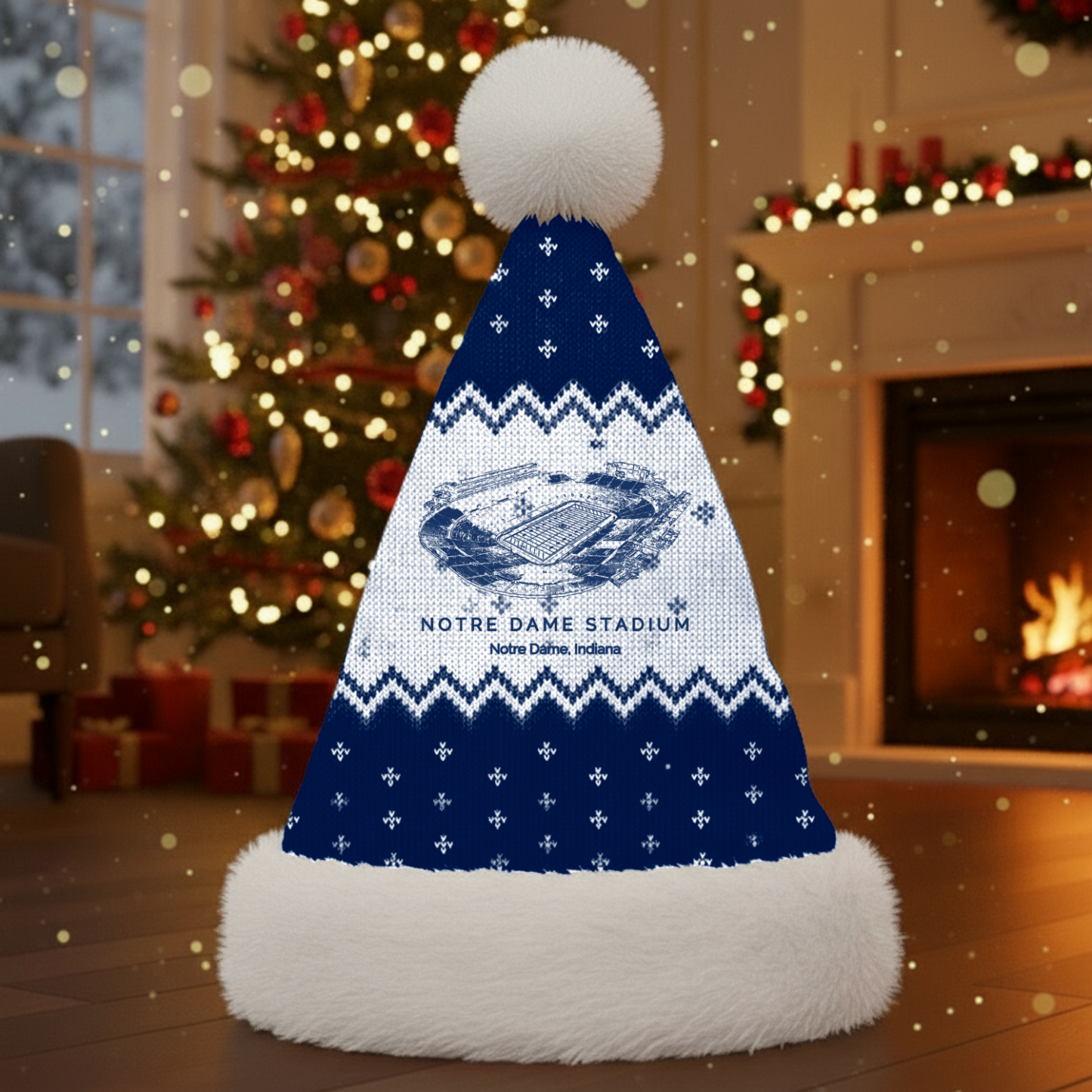 Personalized Notre Dame Stadium Santa Hat, A Perfect Christmas Gift For Family - Limited Edition
