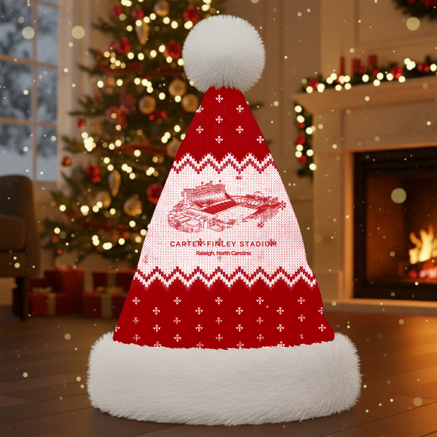 Personalized Carter–Finley Stadium Santa Hat, A Perfect Christmas Gift For Family - Limited Edition