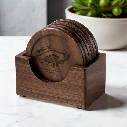SANFORD Stadium Walnut Wood Coaster Set