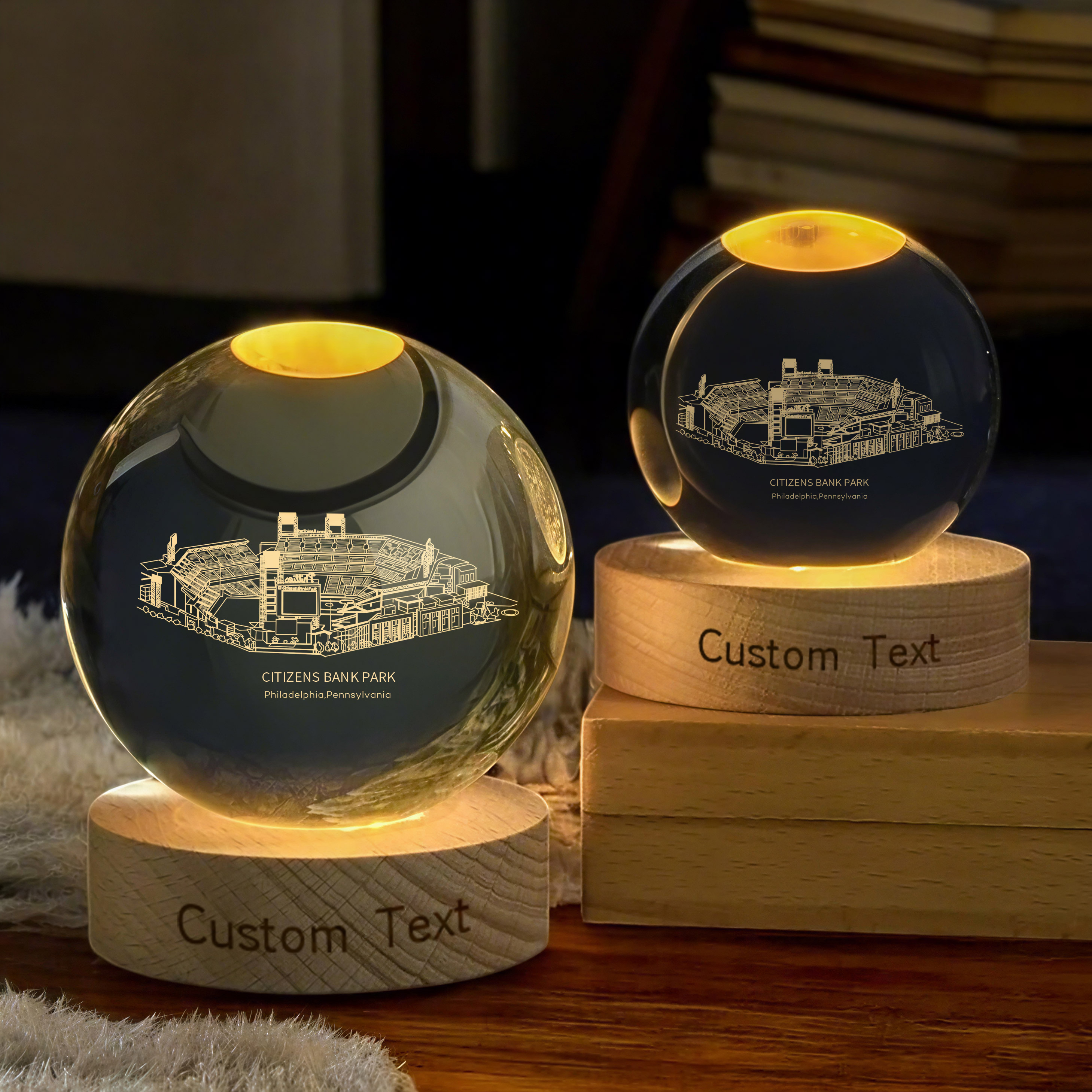 CITIZENS BANK PARK Stadium 3D Spherical Crystal Lamp