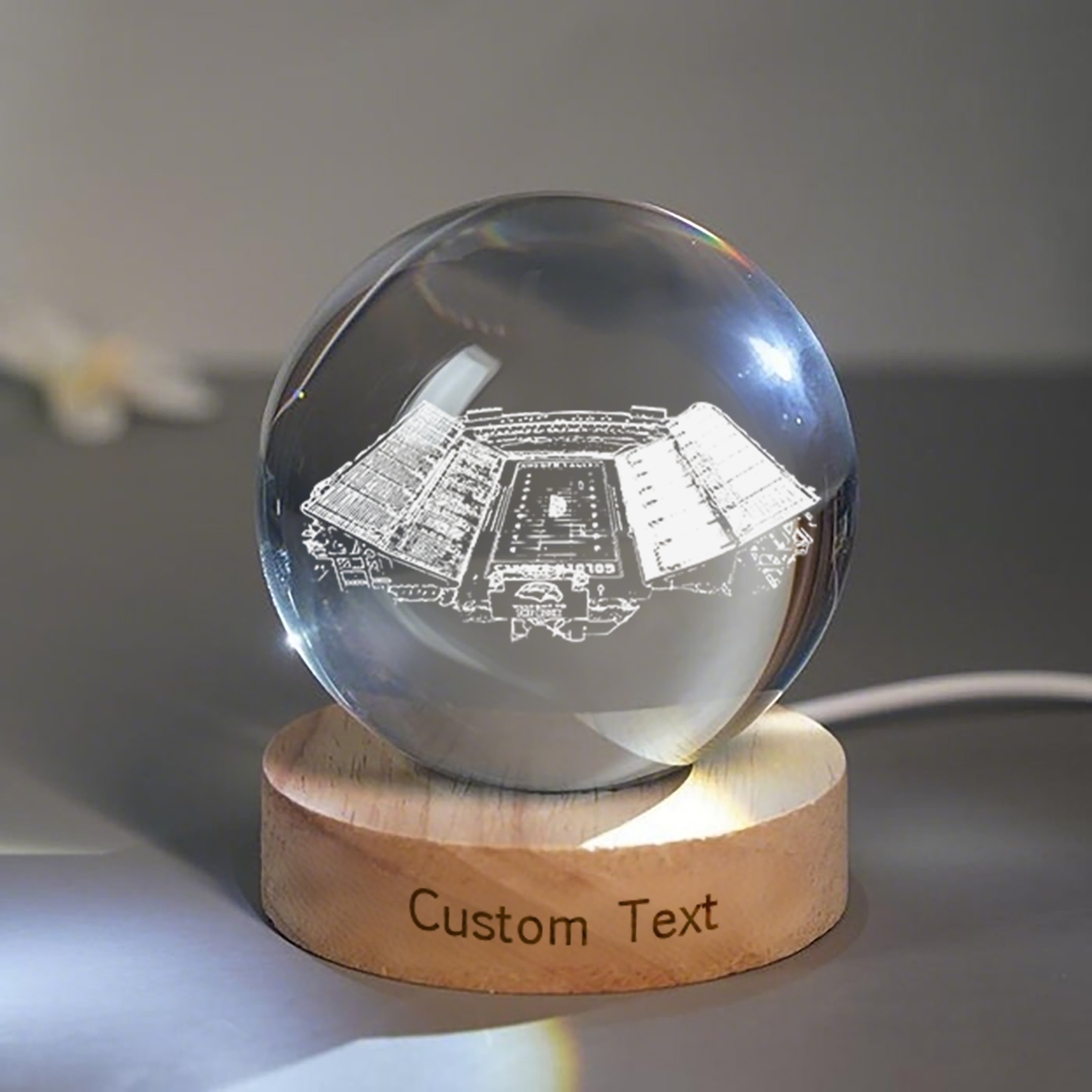 M. M. Roberts Stadium 3D Spherical Crystal Lamp