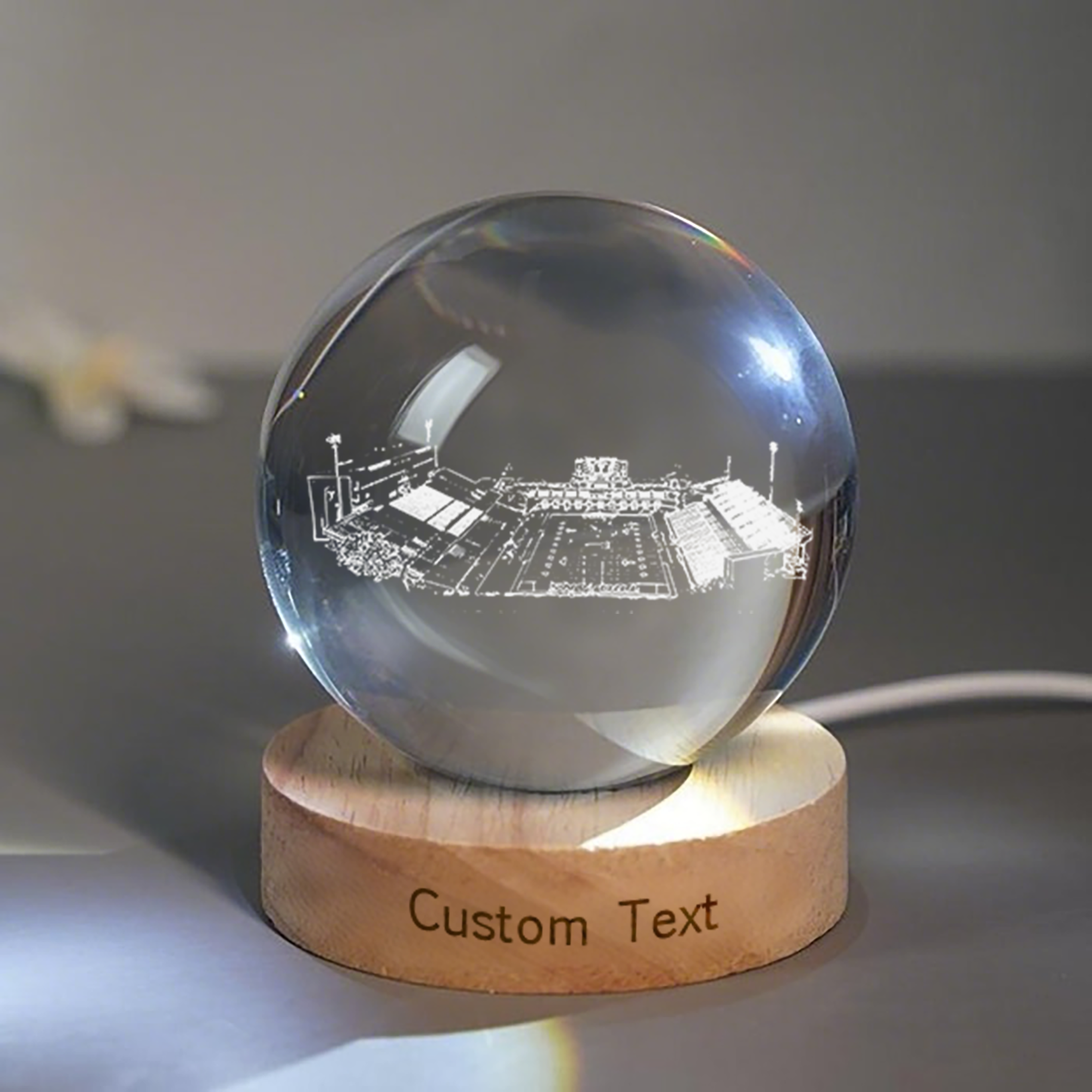 Veterans Memorial Stadium 3D Spherical Crystal Lamp