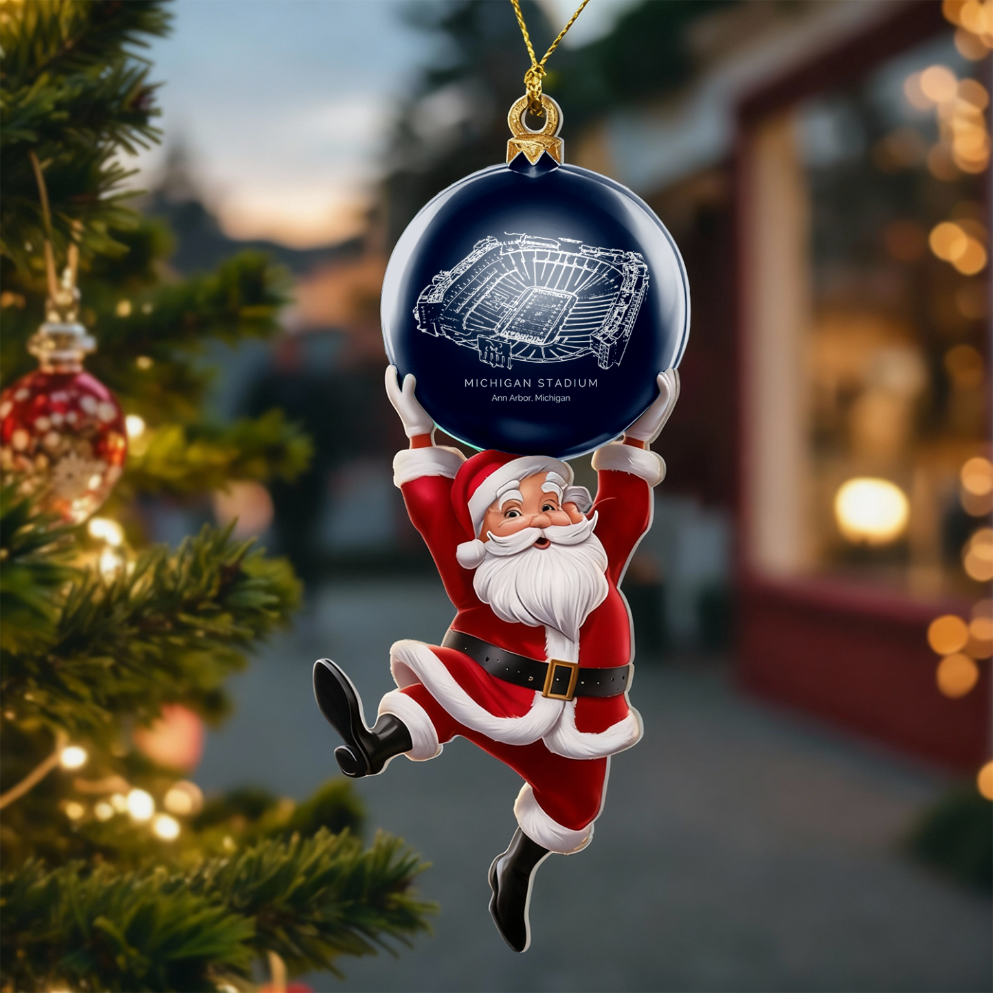 Personalized Michigan Stadium Christmas Acrylic Decorations, A Gift For Fans - Limited Edition