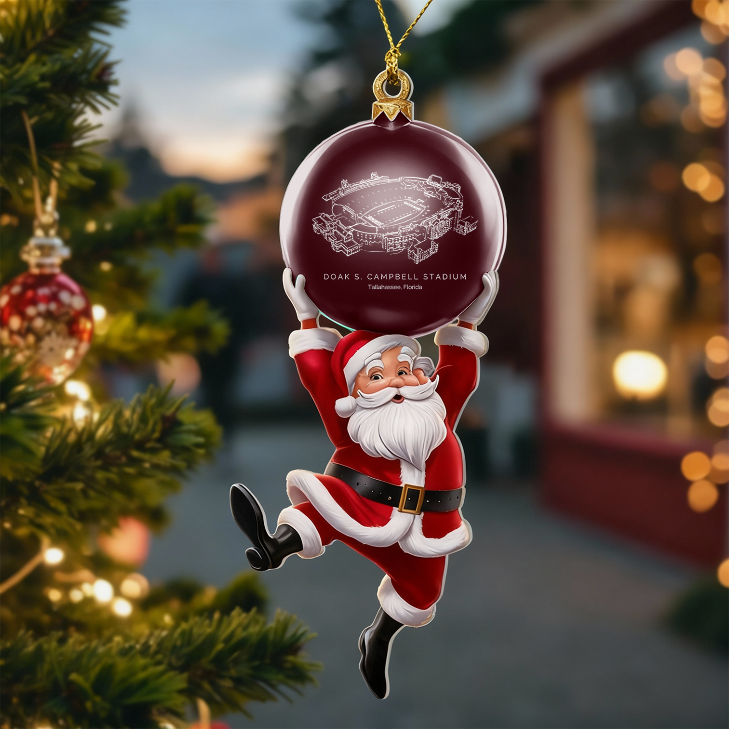 Personalized Doak S. Campbell Stadium Christmas Acrylic Decorations, A Gift For Fans - Limited Edition