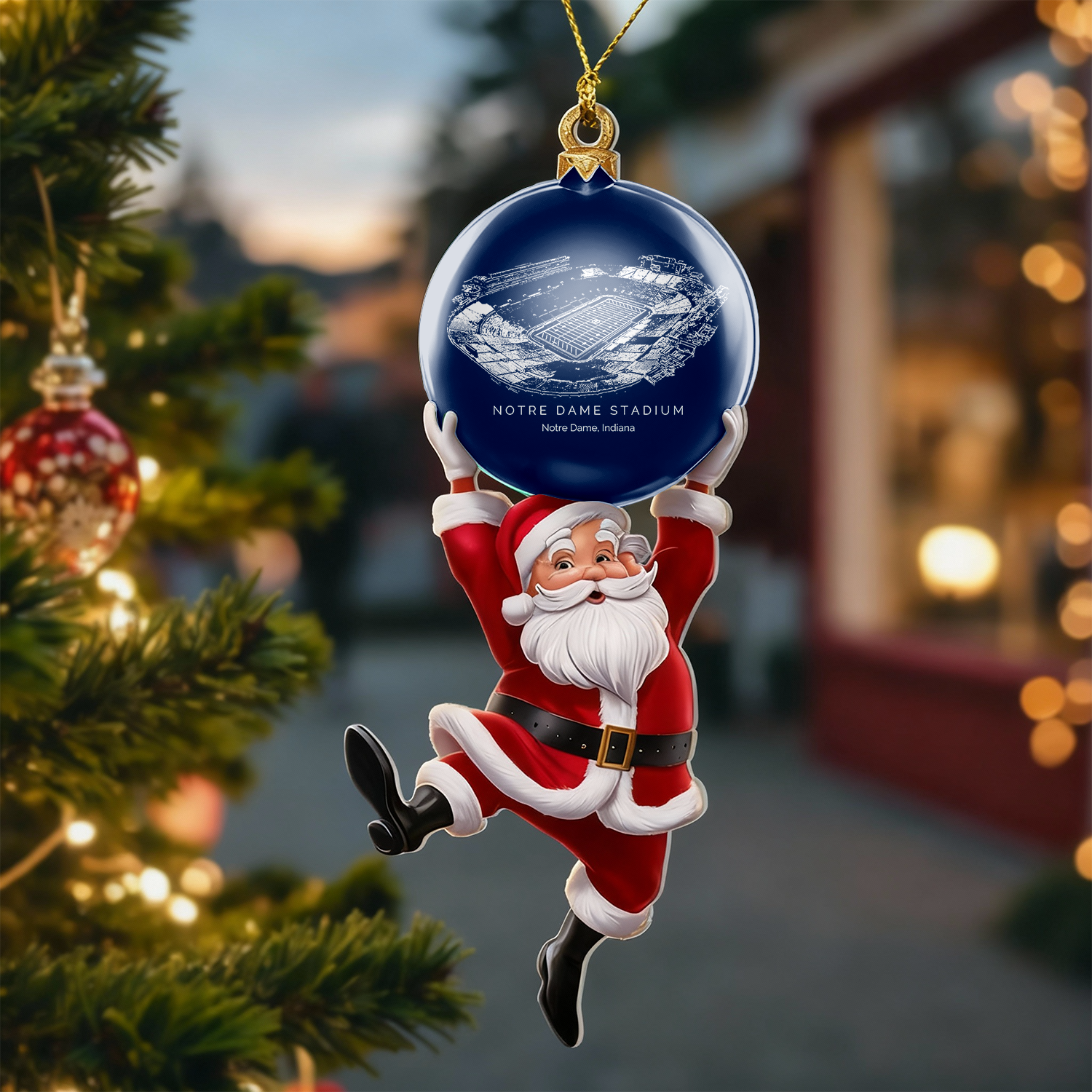 Personalized Notre Dame Stadium Christmas Acrylic Decorations, A Gift For Fans - Limited Edition