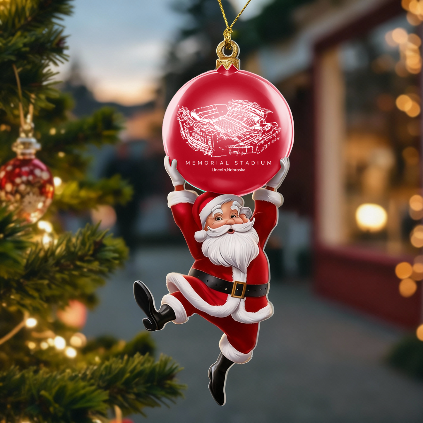 Personalized Memorial Stadium (Lincoln) Christmas Acrylic Decorations, A Gift For Fans - Limited Edition