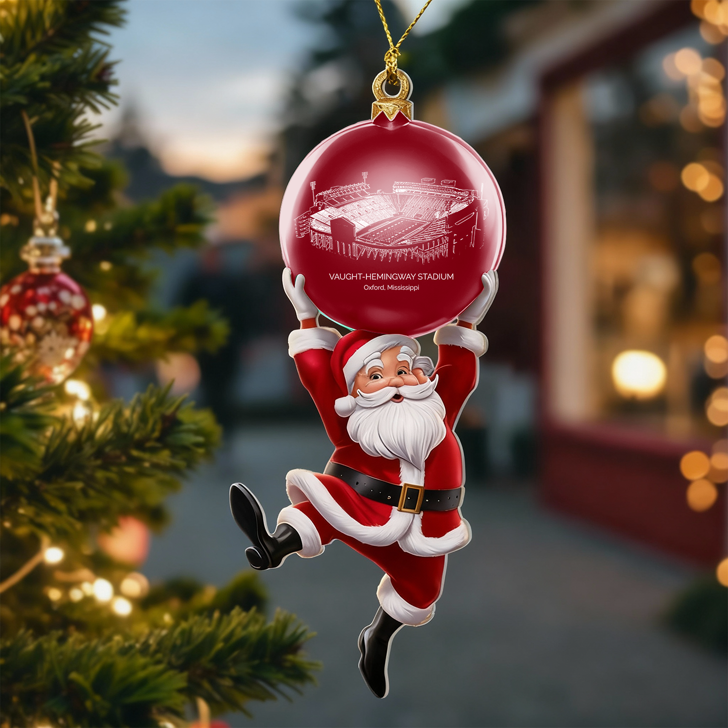 Personalized Vaught–Hemingway Stadium Christmas Acrylic Decorations, A Gift For Fans - Limited Edition