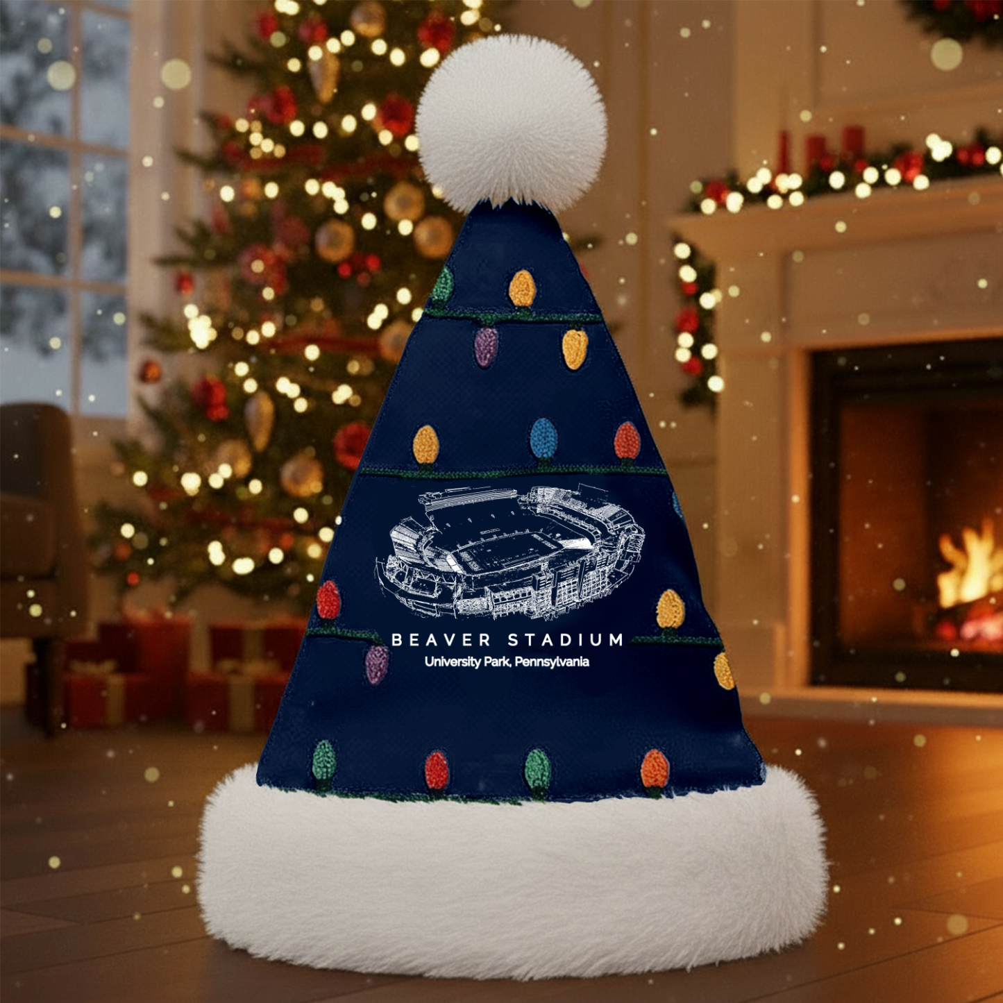 Personalized Beaver Stadium Santa Hat, A Perfect Christmas Gift For Family - Limited Edition