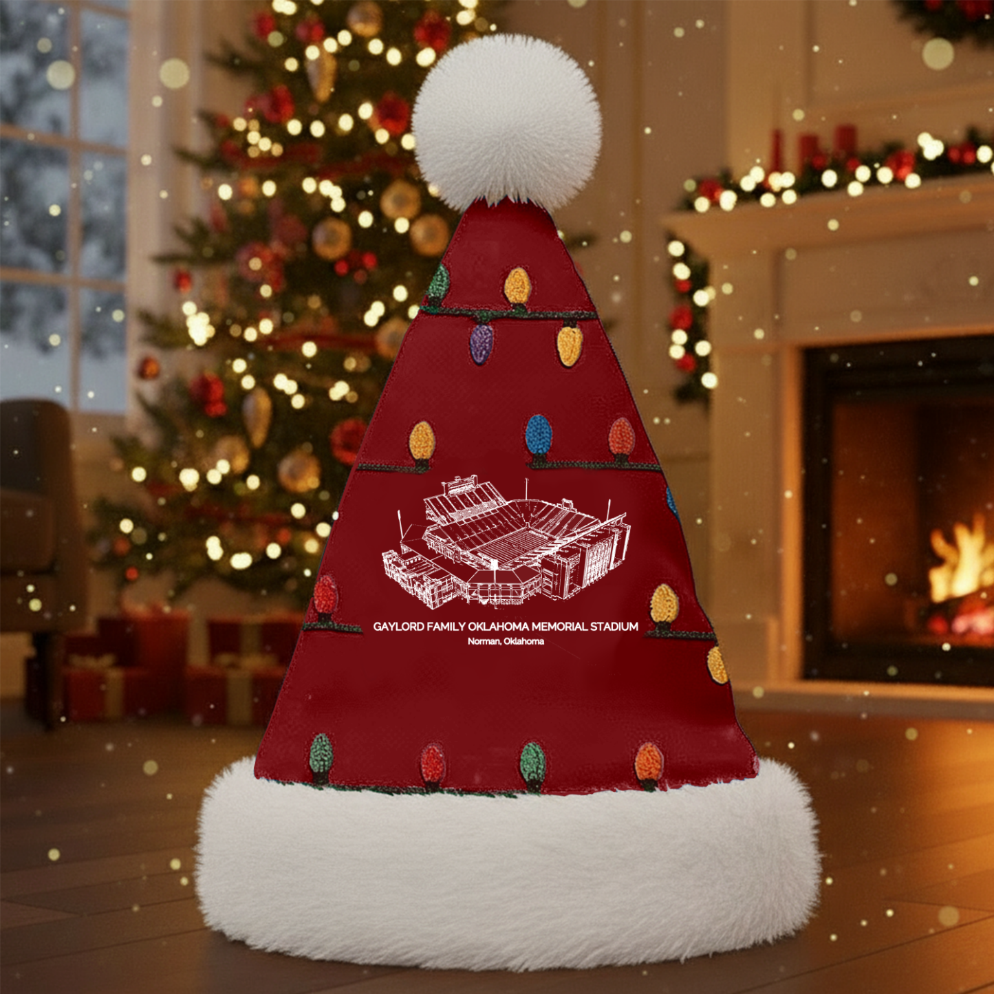 Personalized Gaylord Family Oklahoma Memorial Stadium Santa Hat, A Perfect Christmas Gift For Family - Limited Edition