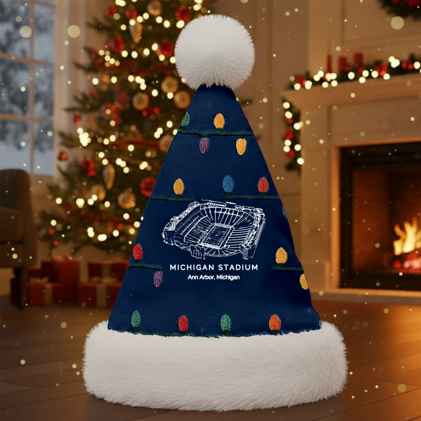 Personalized Michigan Stadium Santa Hat, A Perfect Christmas Gift For Family - Limited Edition