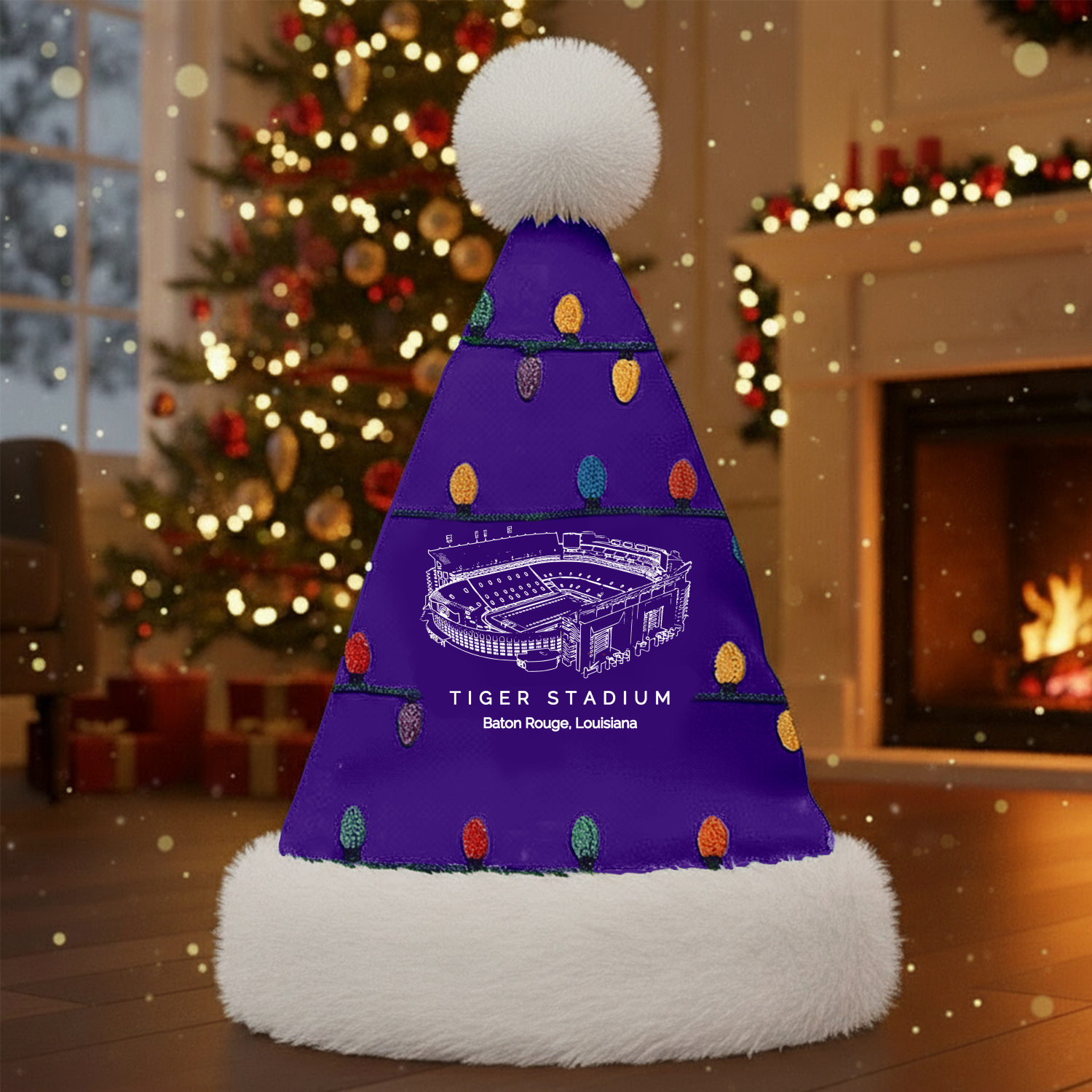 Personalized Tiger Stadium Santa Hat, A Perfect Christmas Gift For Family - Limited Edition