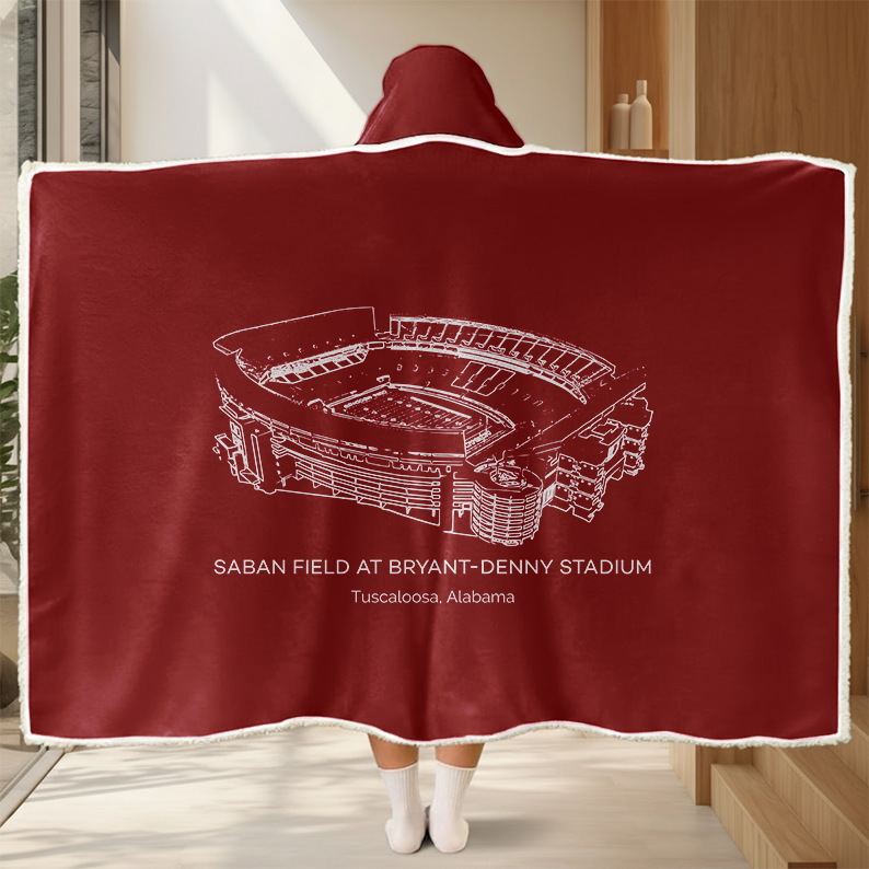 Personalized Bryant-Denny Stadium Sport Hooded Blanket