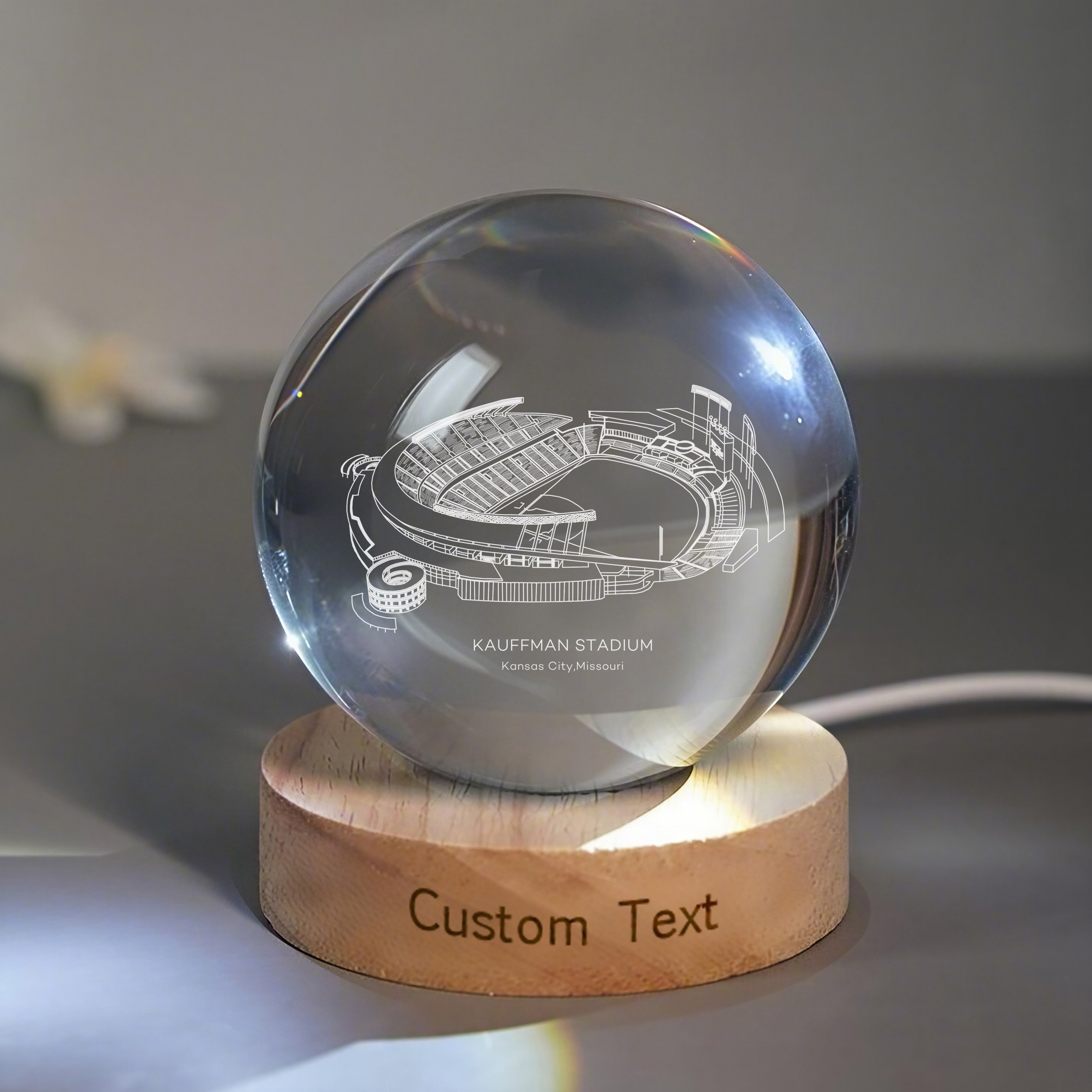 KAUFFMAN Stadium 3D Spherical Crystal Lamp