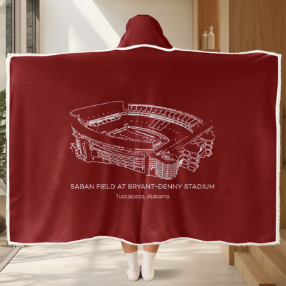 Personalized Bryant-Denny Stadium Sport Hooded Blanket