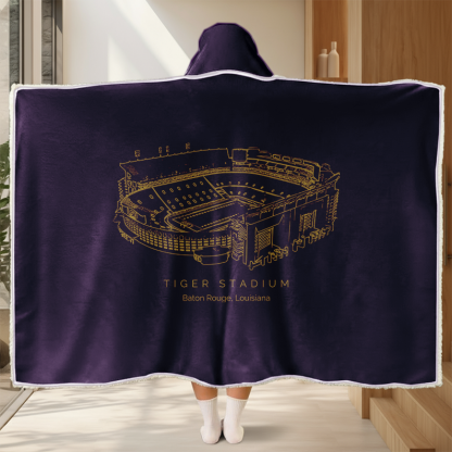 Personalized Tiger Stadium Sport Hooded Blanket