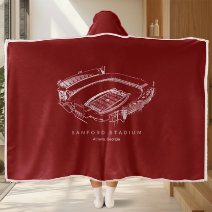 Personalized Sanford Stadium Sport Hooded Blanket