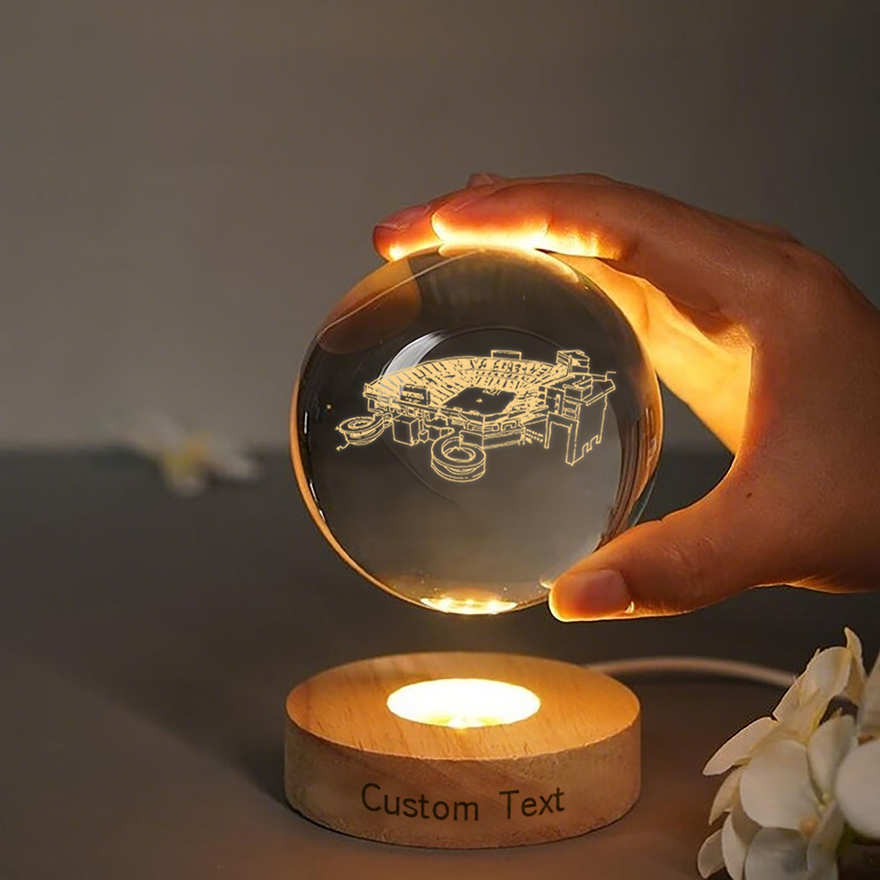 Ben Hill Griffin Stadium 3D Spherical Crystal Lamp