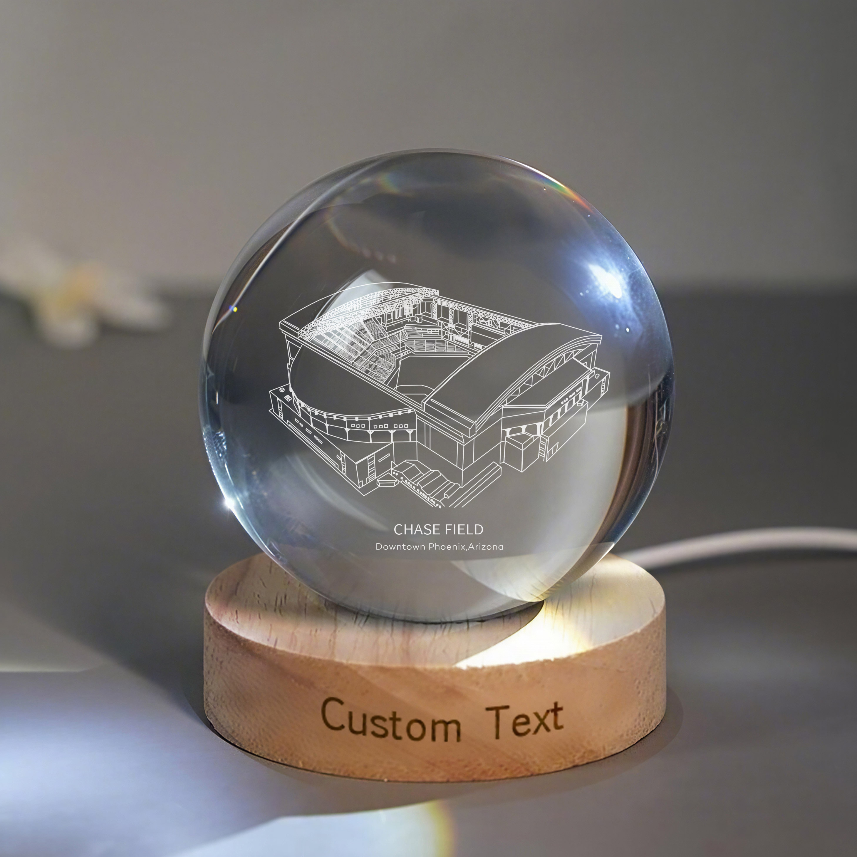 CHASE FIELD Stadium 3D Spherical Crystal Lamp