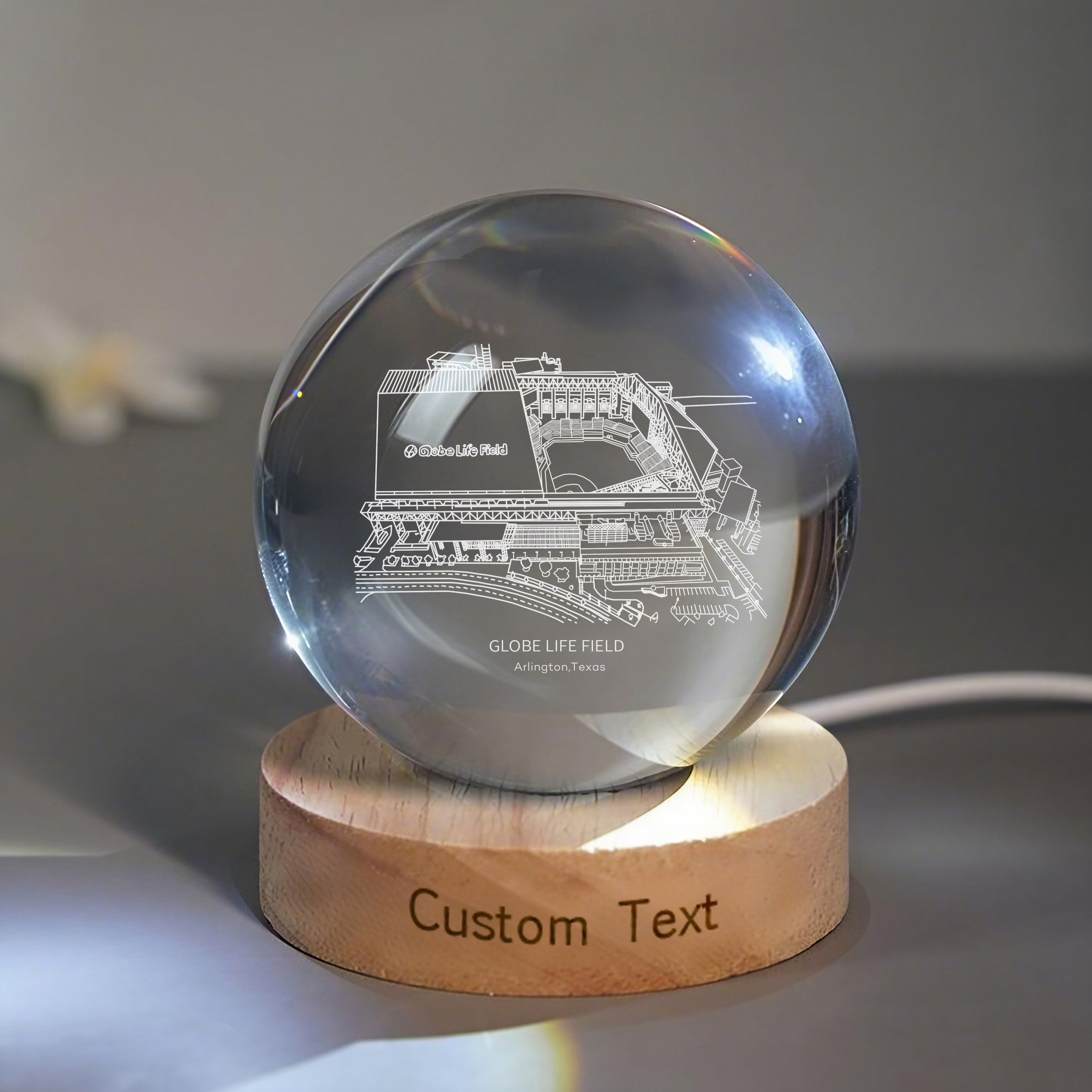 GLOBE LIFE FIELD Stadium 3D Spherical Crystal Lamp