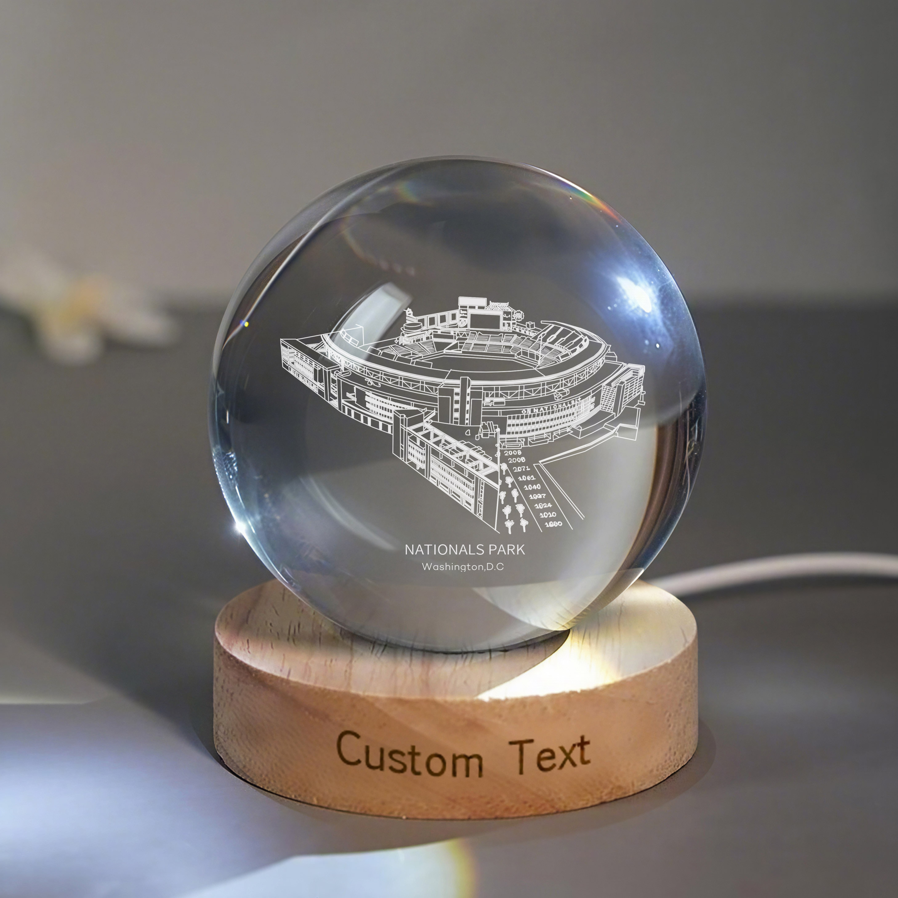 NATIONALS PARK Stadium 3D Spherical Crystal Lamp