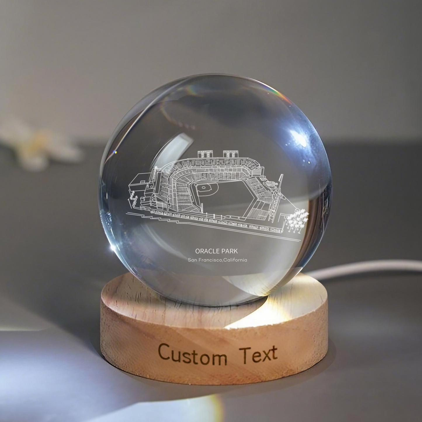 ORACLE PARK Stadium 3D Spherical Crystal Lamp