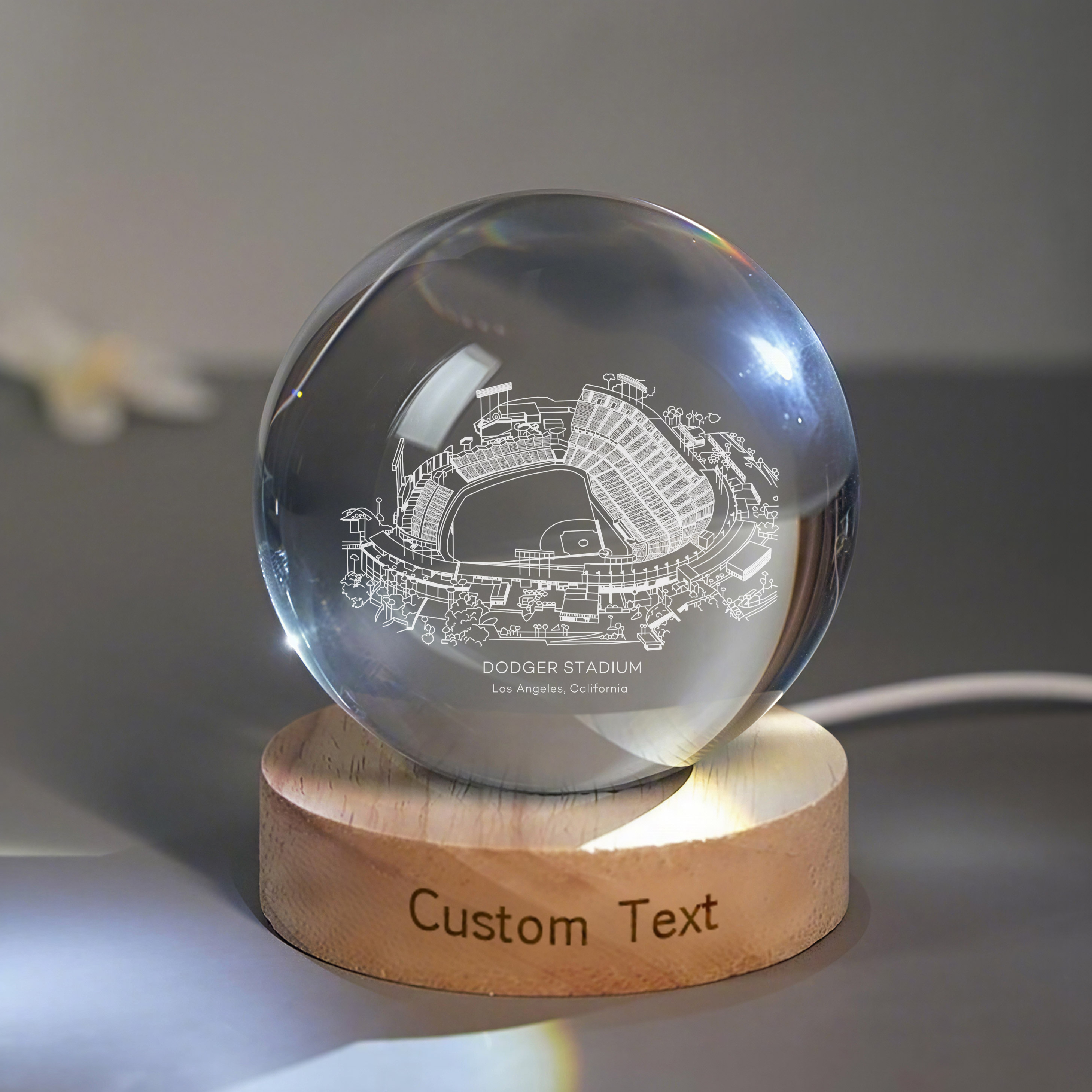DODGER Stadium 3D Spherical Crystal Lamp