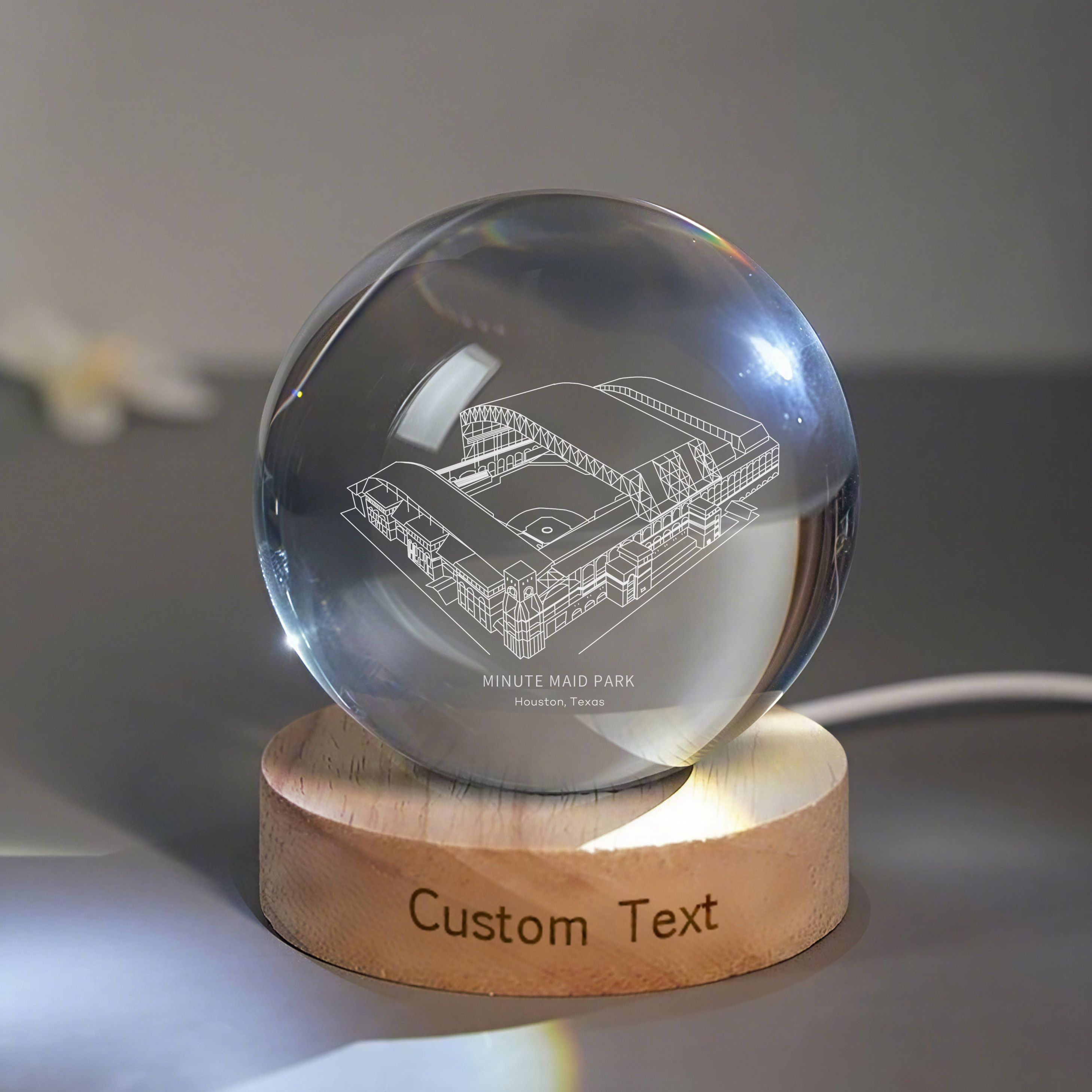 MINUTE MAID PARK Stadium 3D Spherical Crystal Lamp