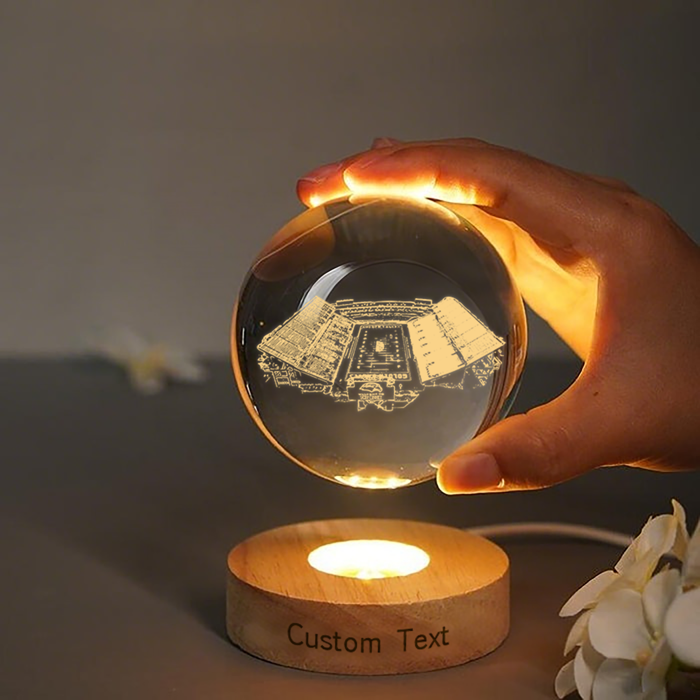 M. M. Roberts Stadium 3D Spherical Crystal Lamp