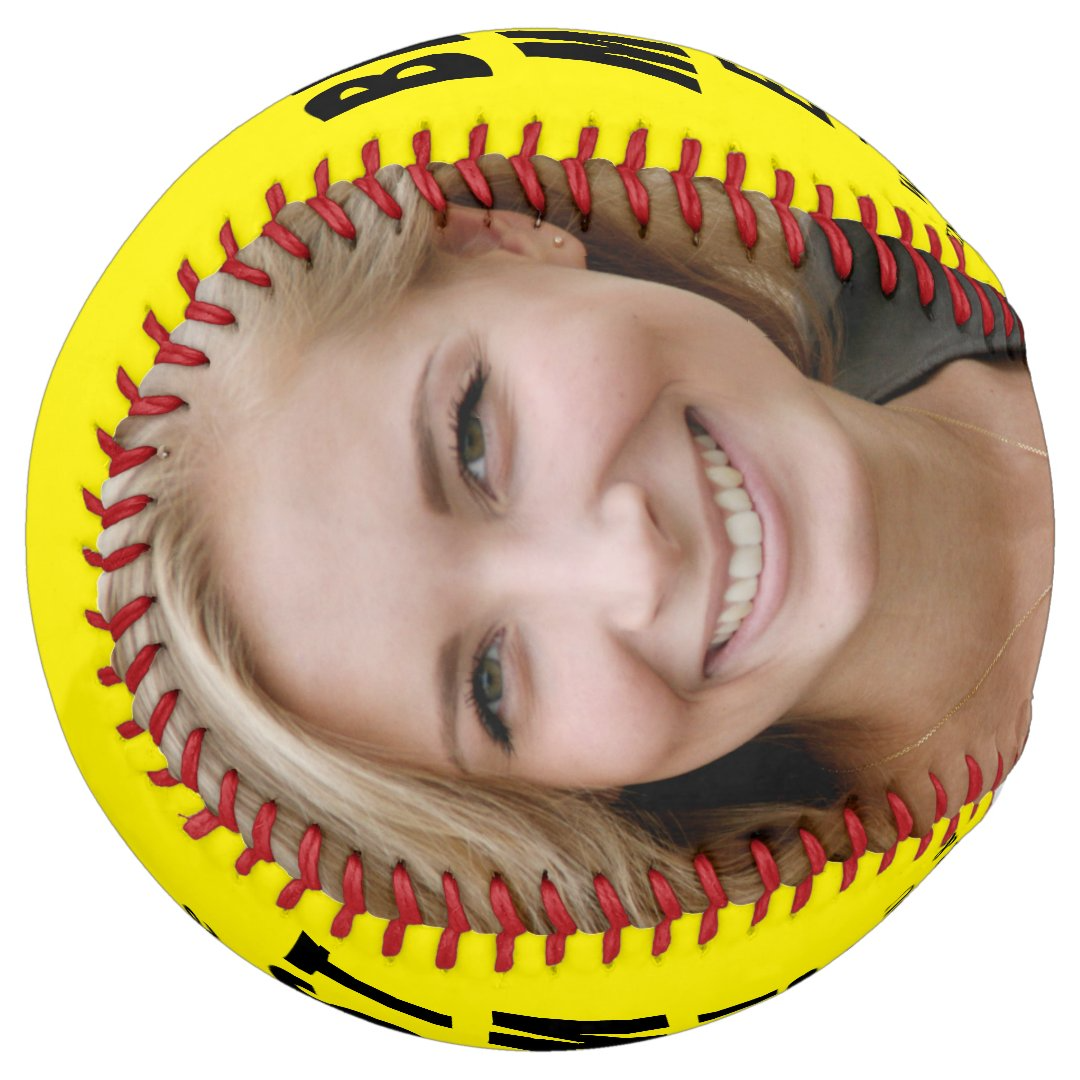 Yellow Best Mom Ever 2 Photo Collage Softball