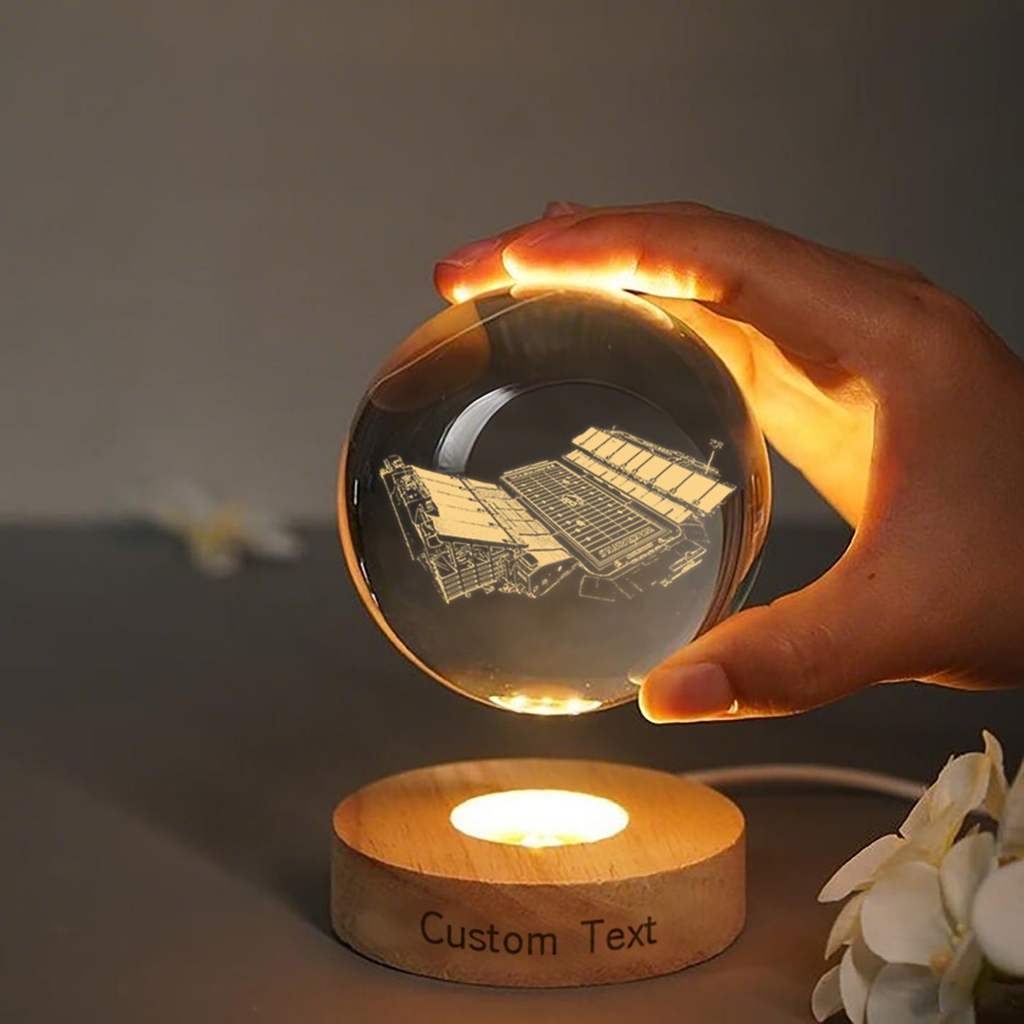 Malone Stadium 3D Spherical Crystal Lamp