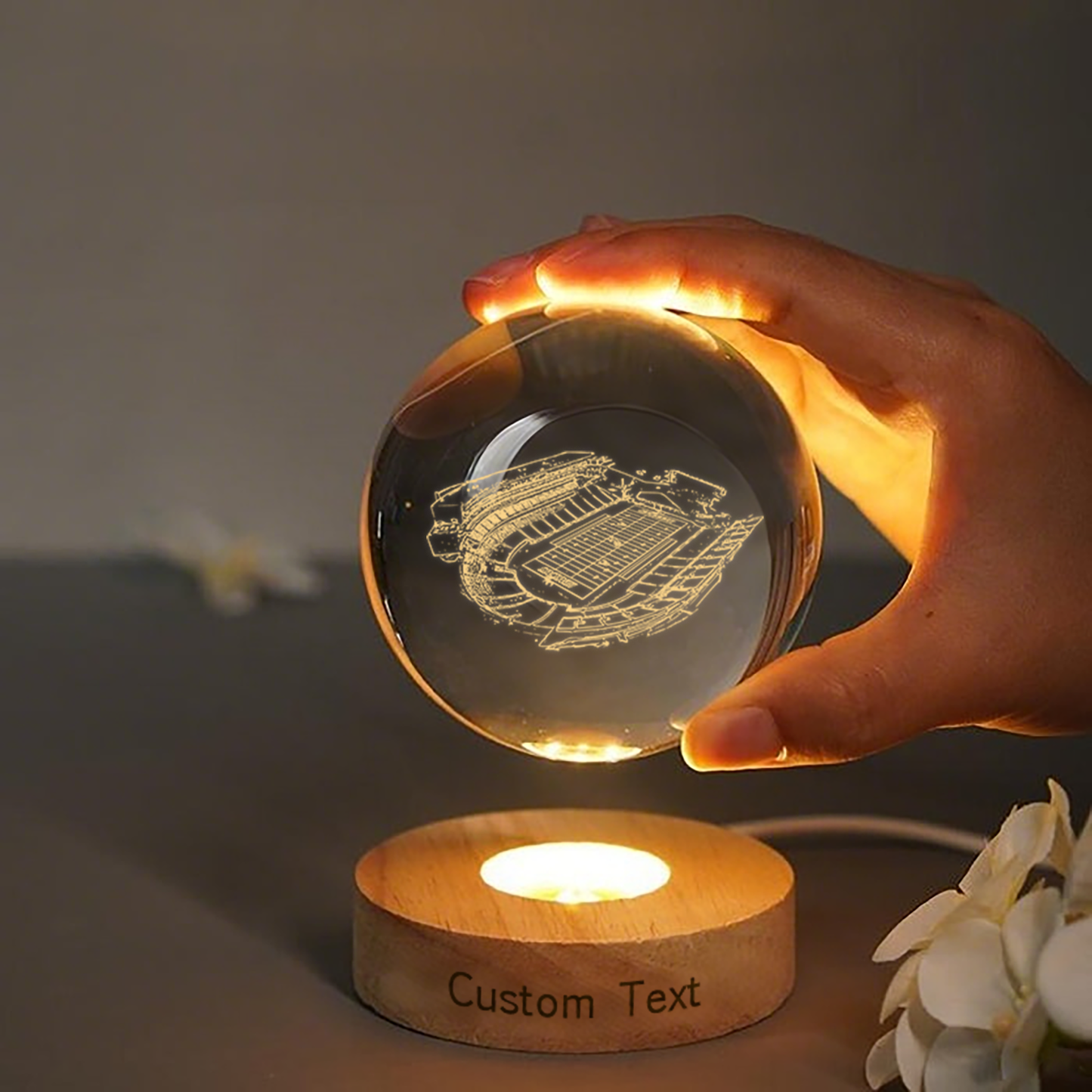 Nippert Stadium 3D Spherical Crystal Lamp