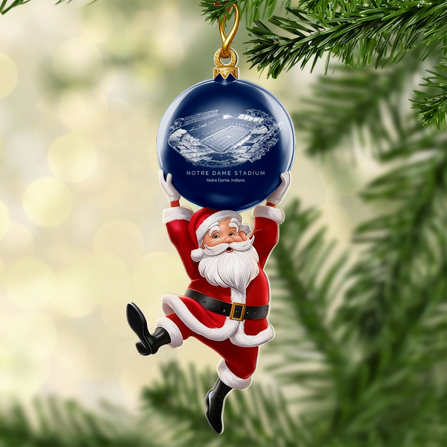 Personalized Notre Dame Stadium Christmas Acrylic Decorations, A Gift For Fans - Limited Edition