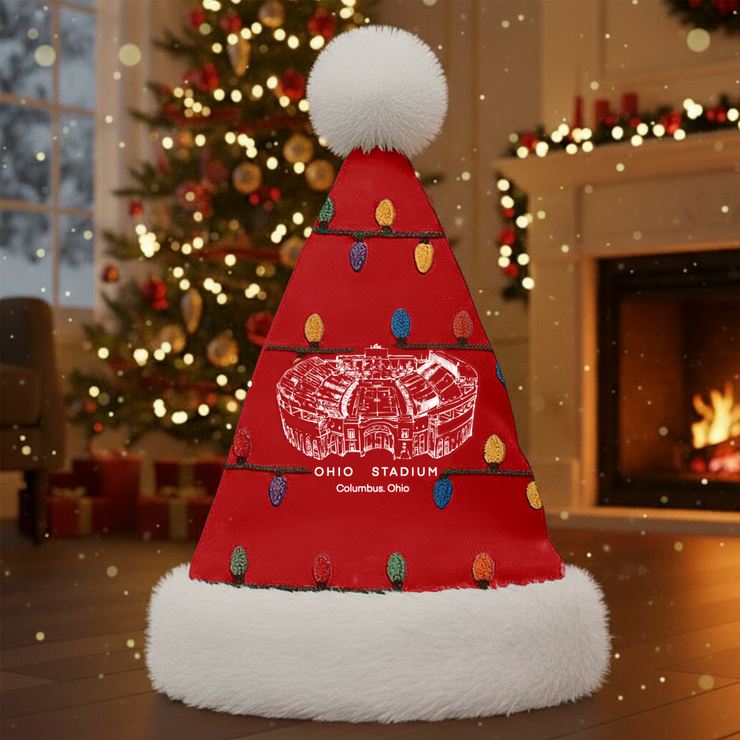 Personalized Ohio Stadium Santa Hat, A Perfect Christmas Gift For Family - Limited Edition