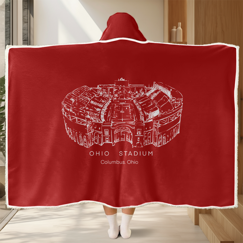 Personalized Ohio Stadium Sport Hooded Blanket