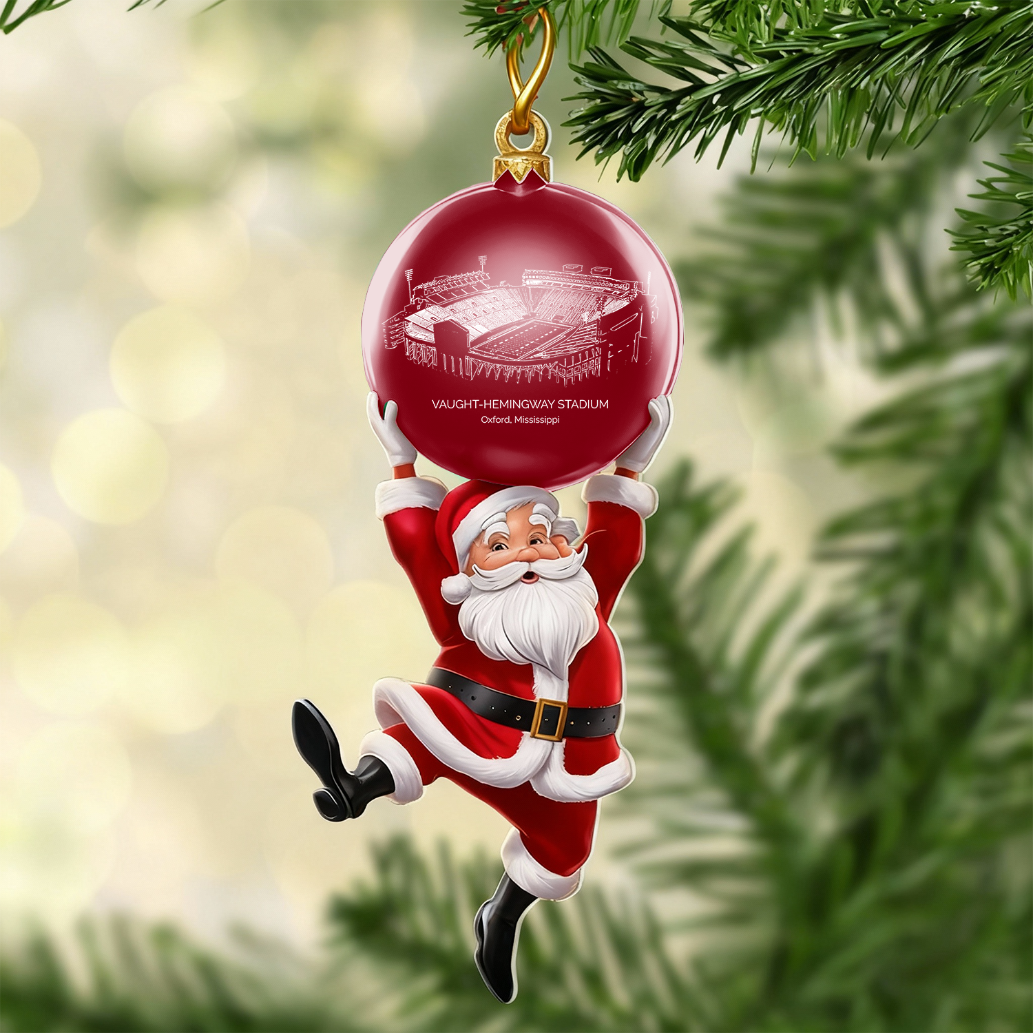 Personalized Vaught–Hemingway Stadium Christmas Acrylic Decorations, A Gift For Fans - Limited Edition