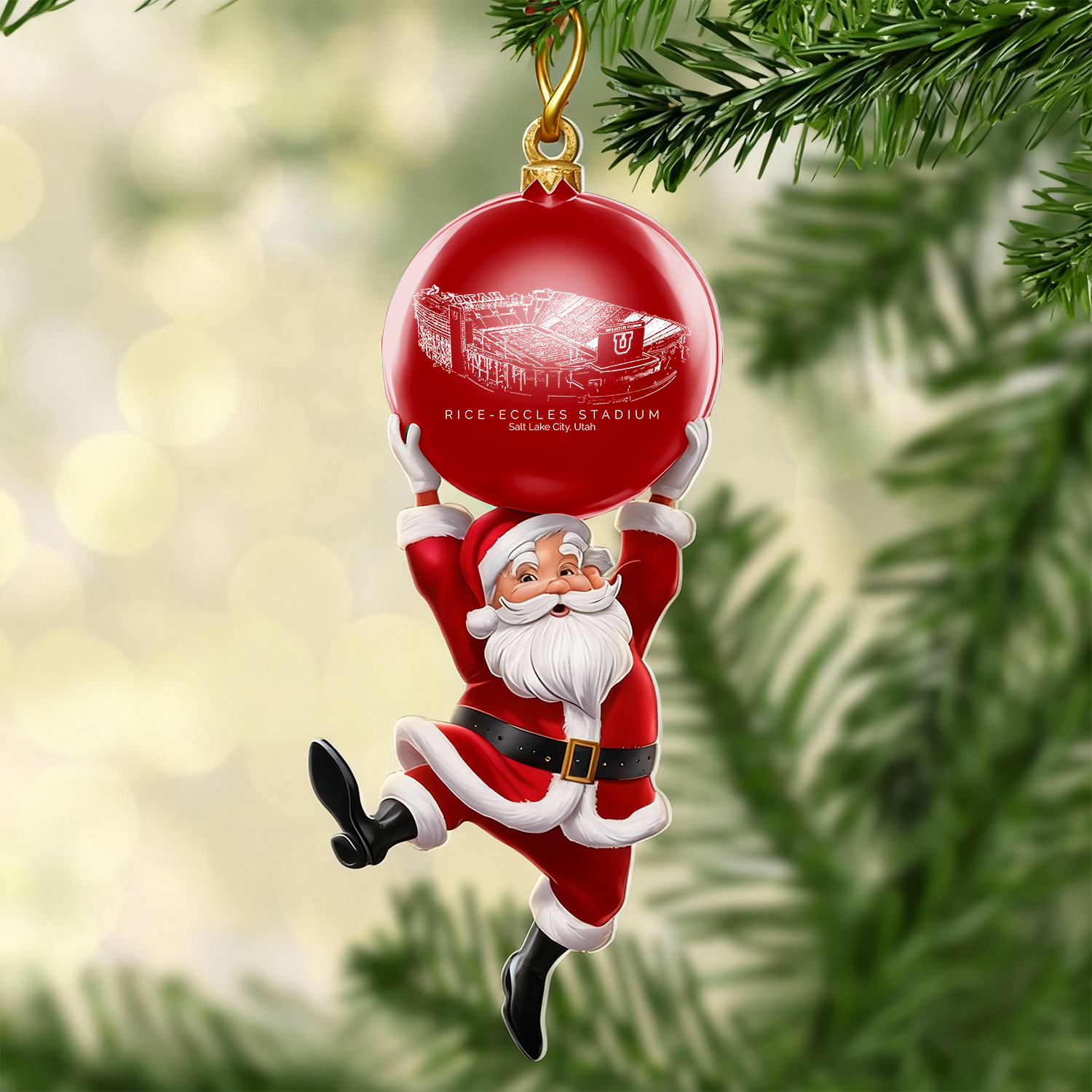 Personalized Rice–Eccles Stadium Christmas Acrylic Decorations, A Gift For Fans - Limited Edition