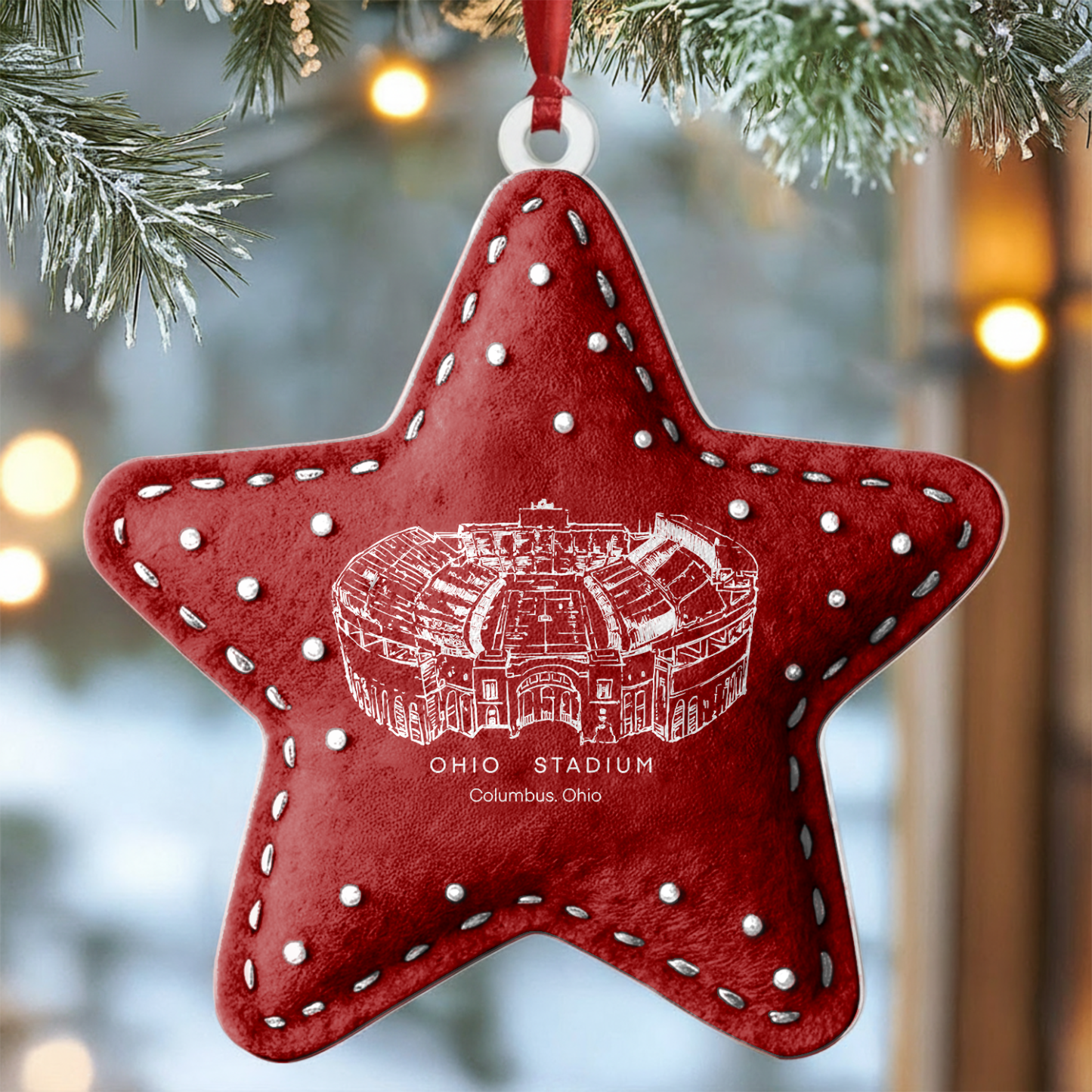Custom Ohio Stadium Christmas Acrylic Ornament Gift For Family Member - Limited Edition