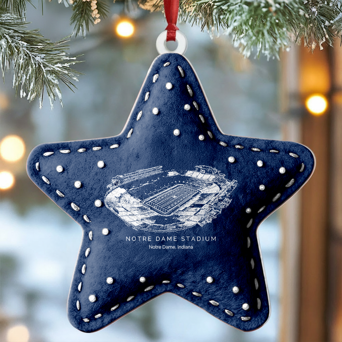 Custom Notre Dame Stadium Christmas Acrylic Ornament Gift For Family Member - Limited Edition