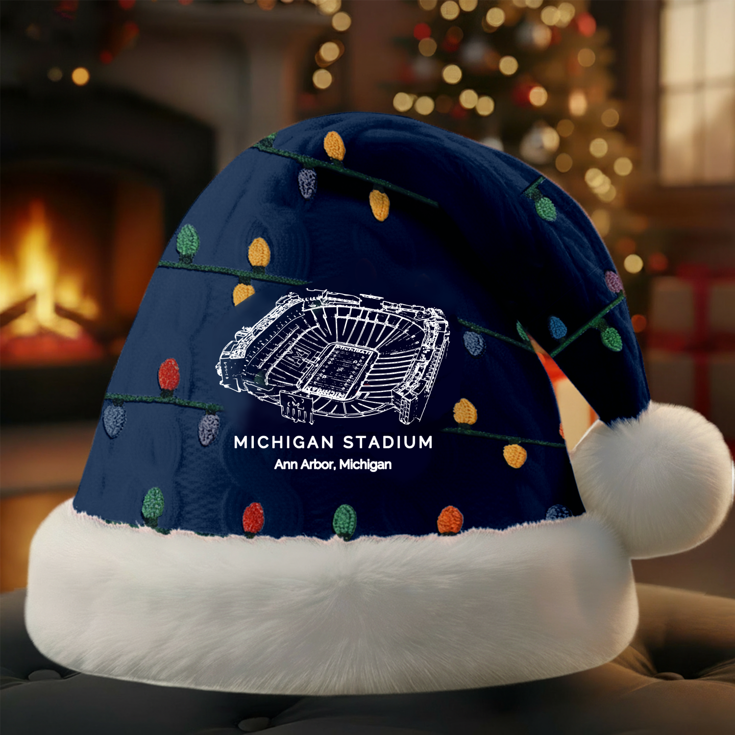 Personalized Michigan Stadium Santa Hat, A Perfect Christmas Gift For Family - Limited Edition