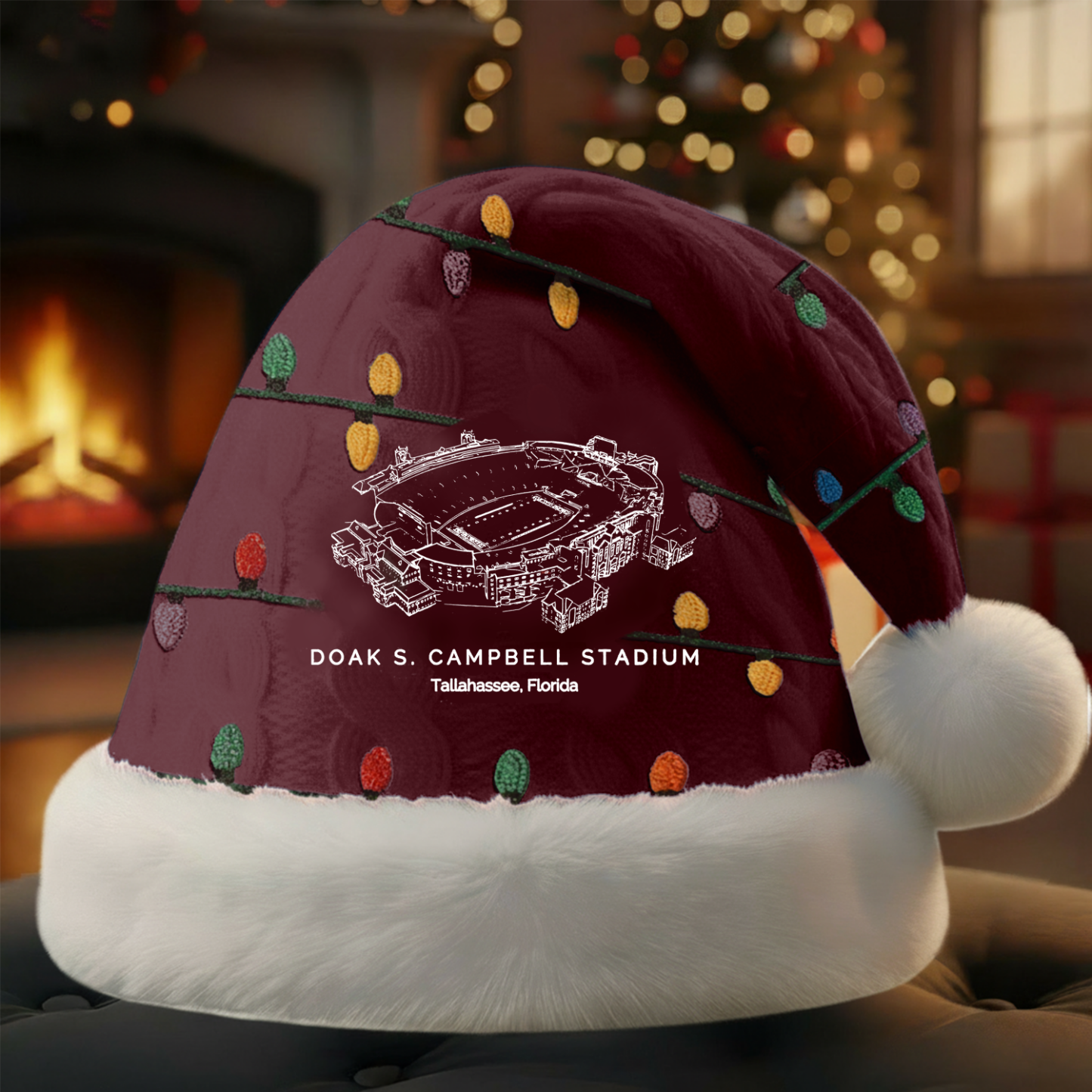 Personalized Doak S. Campbell Stadium Santa Hat, A Perfect Christmas Gift For Family - Limited Edition