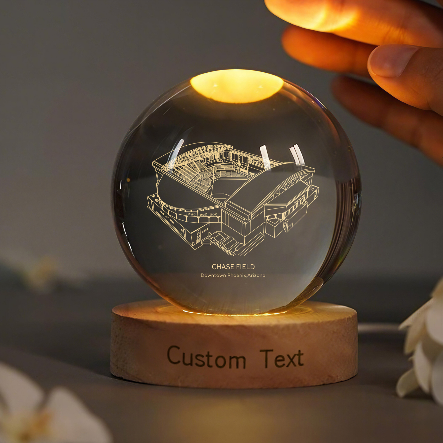 CHASE FIELD Stadium 3D Spherical Crystal Lamp