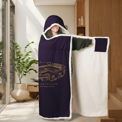 Personalized Tiger Stadium Sport Hooded Blanket