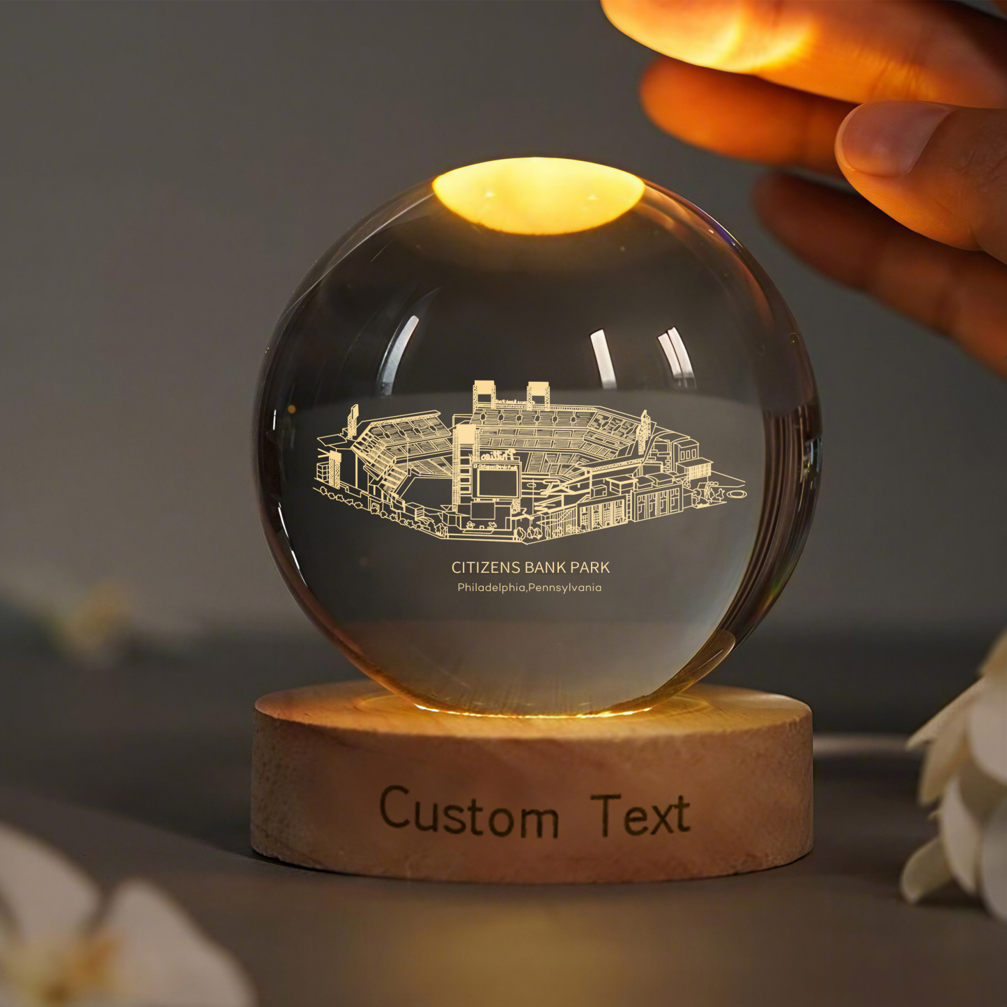 CITIZENS BANK PARK Stadium 3D Spherical Crystal Lamp