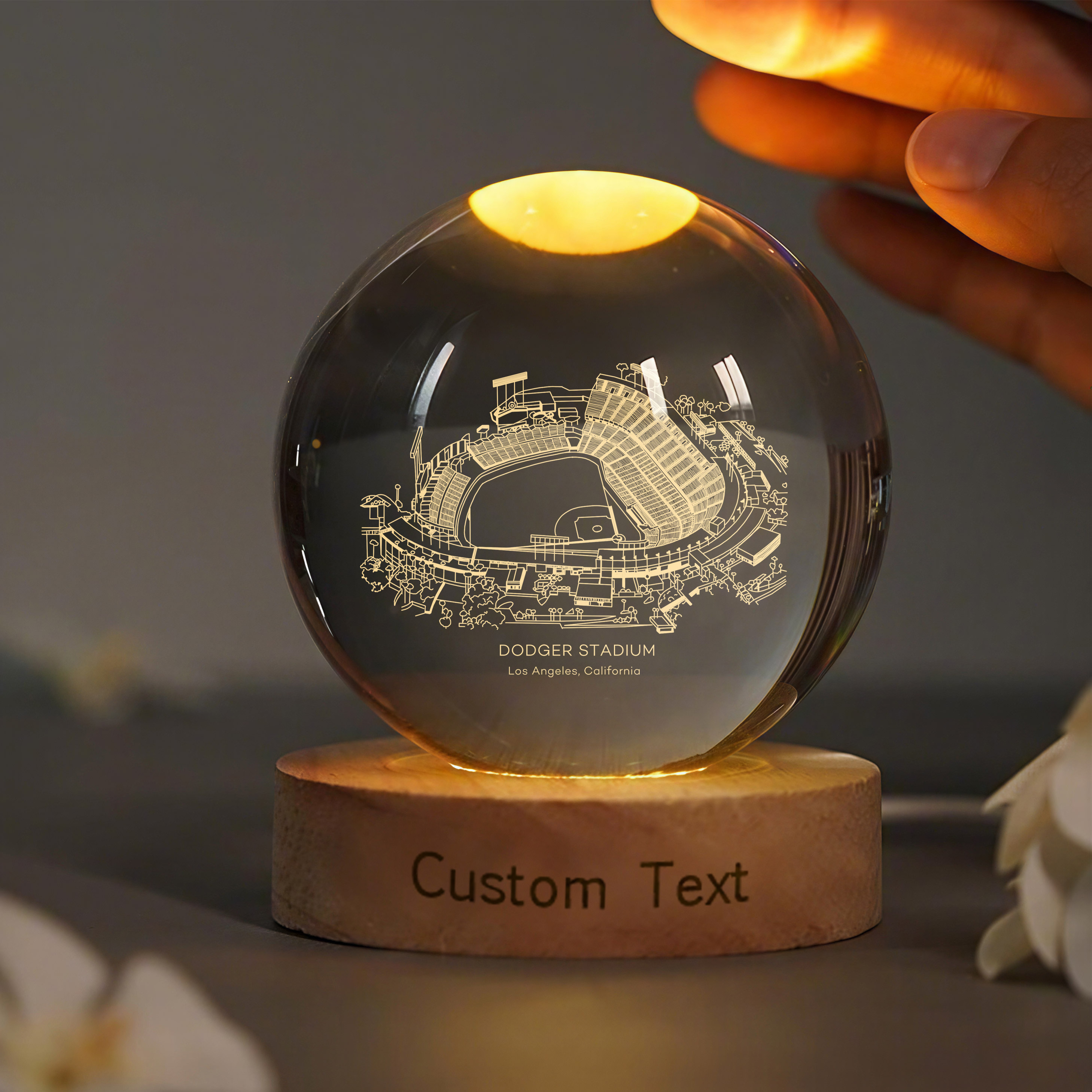 DODGER Stadium 3D Spherical Crystal Lamp