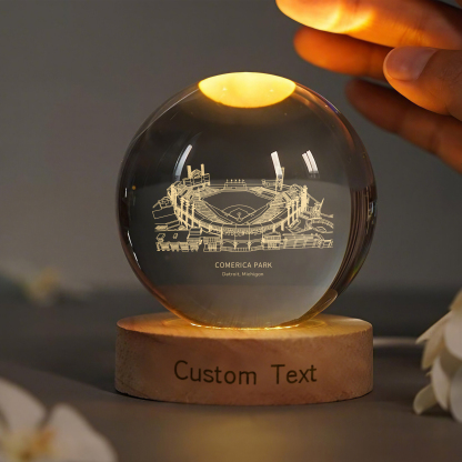 COMERICA PARK Stadium 3D Spherical Crystal Lamp