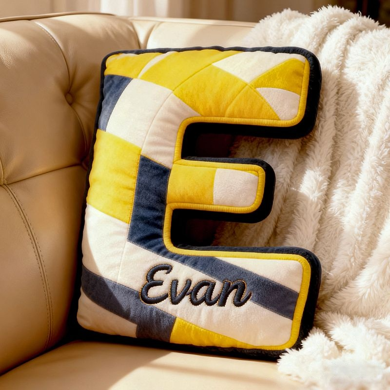 Personalized Volleyball Letter-Shaped Christmas Pillow, Specially Designed For Sports Fans.