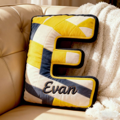 Personalized Volleyball Letter-Shaped Christmas Pillow, Specially Designed For Sports Fans.